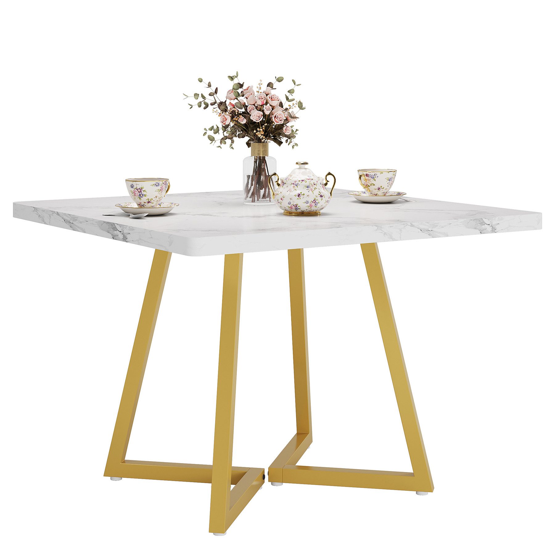 Tribesigns Esstisch küchentisch für 4 Personen, Braun 80 x 80 cm günstig online kaufen