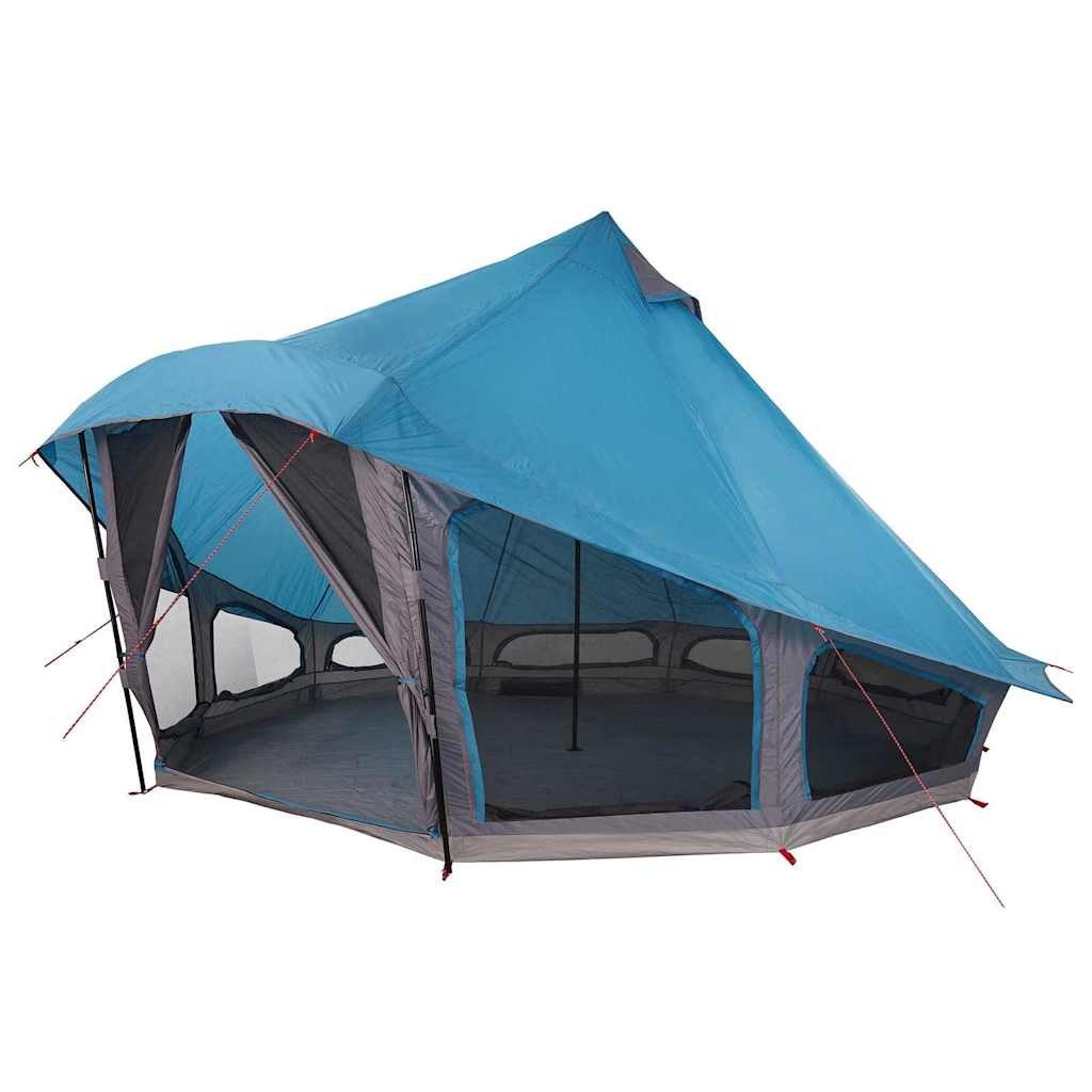 vidaXL Tipi-Zelt Tipi Zelt mit Dach mit Speicher Blau 508 x 470 x 300 cm Taft, Personen: 10 (1 tlg)