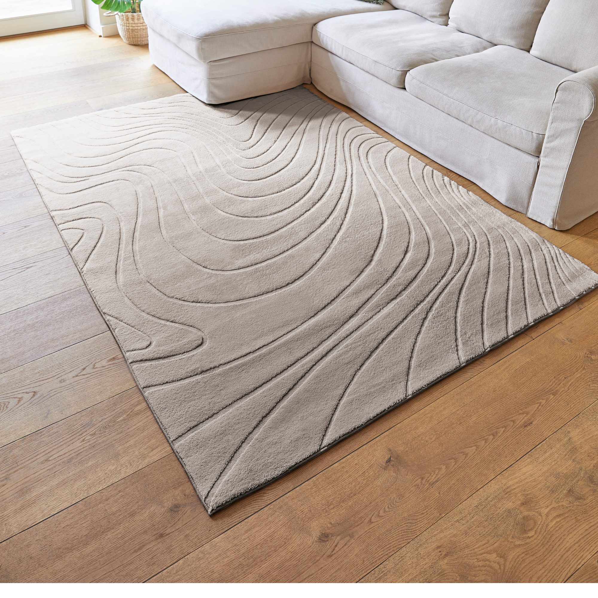 Andiamo Teppich Dale, rechteckig, Höhe: 10 mm, Uni Farben, Hoch-Tief-Struktur, Carving-Effekt, Wohnzimmer