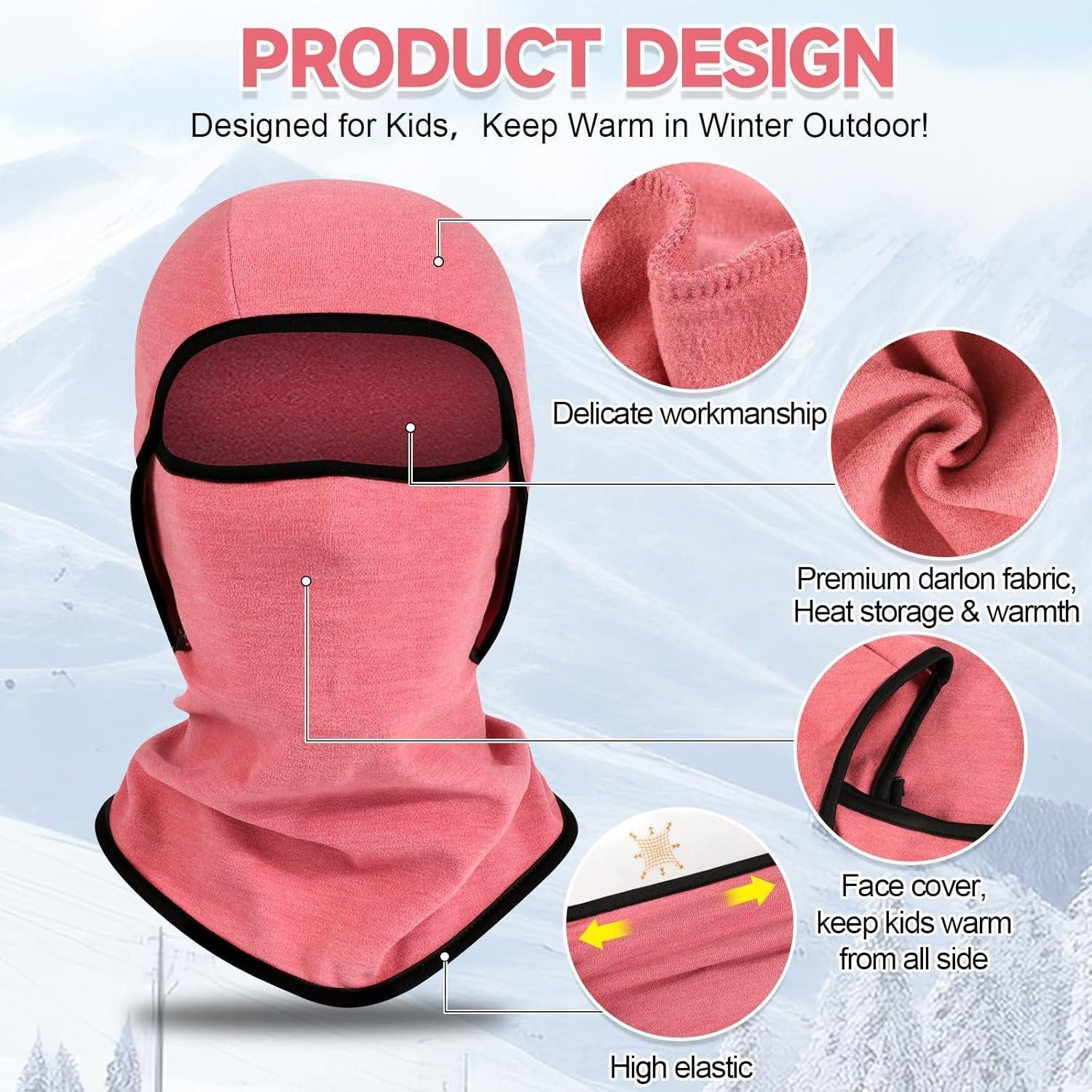 LuxusKollektion Sturmhaube Sturmhaube Kinder Fleece winddicht Skimaske Halswärmer Lila