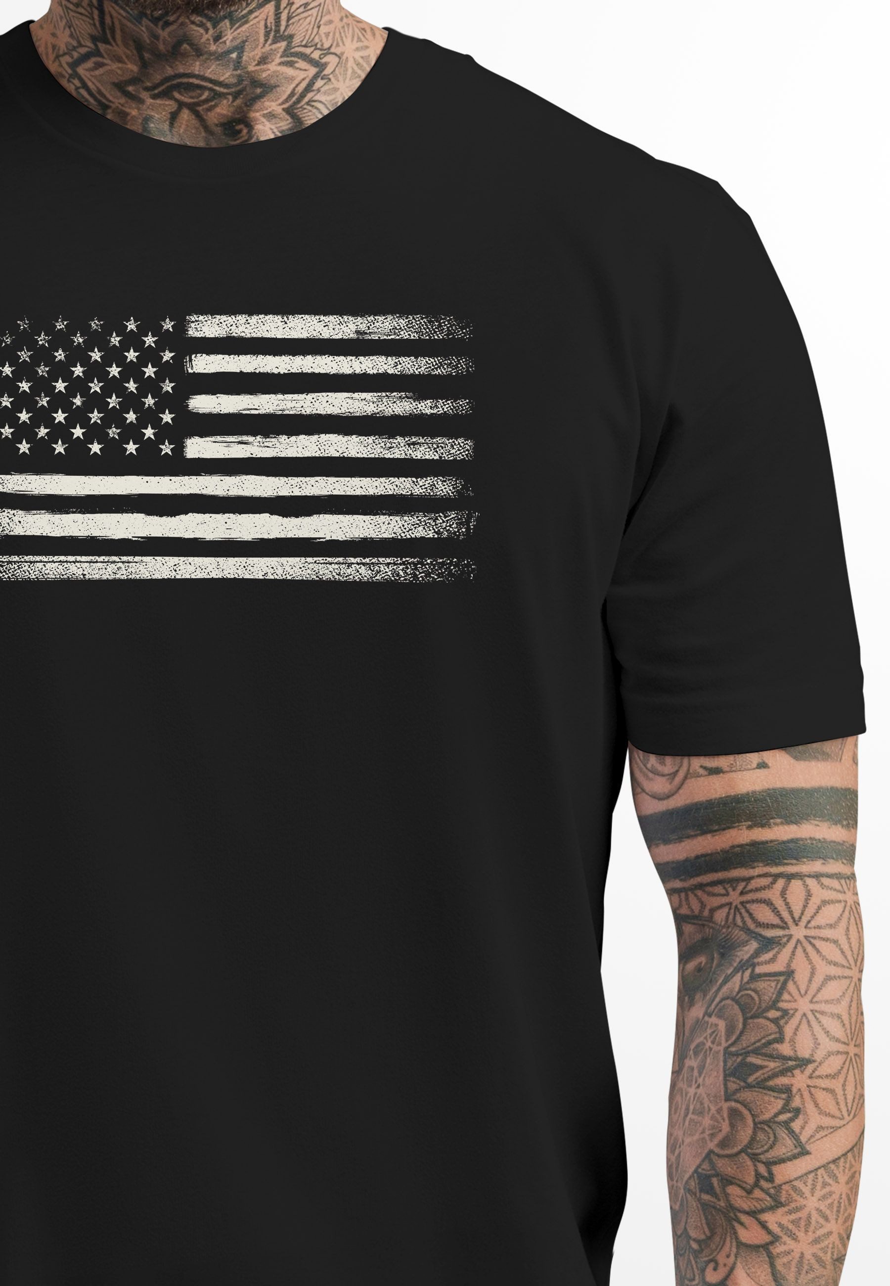 Neverless Print-Shirt Herren T-Shirt USA Flagge Print Retro Style Männer Fa günstig online kaufen