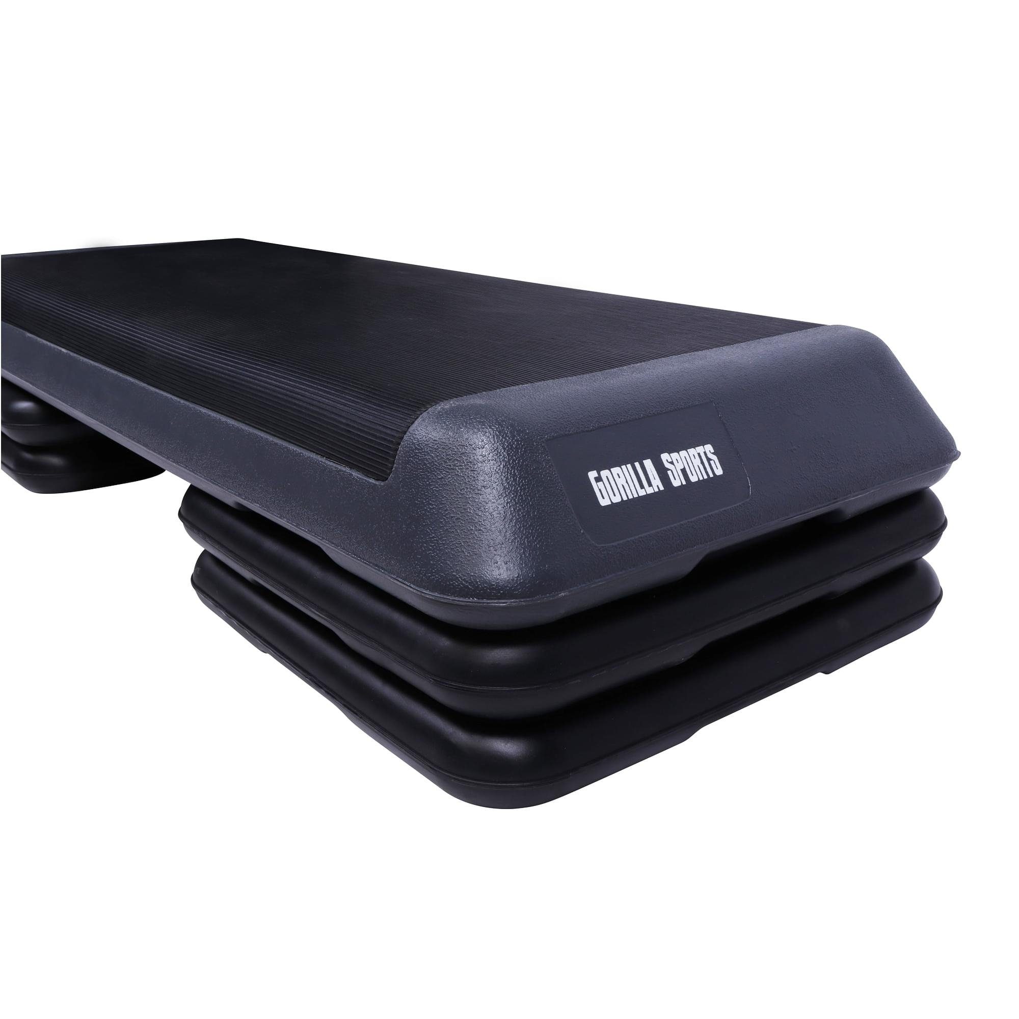 GORILLA SPORTS Yogamatte Steppbrett mit Gummimatte Schwarz/Dunkelgrau (1-St)