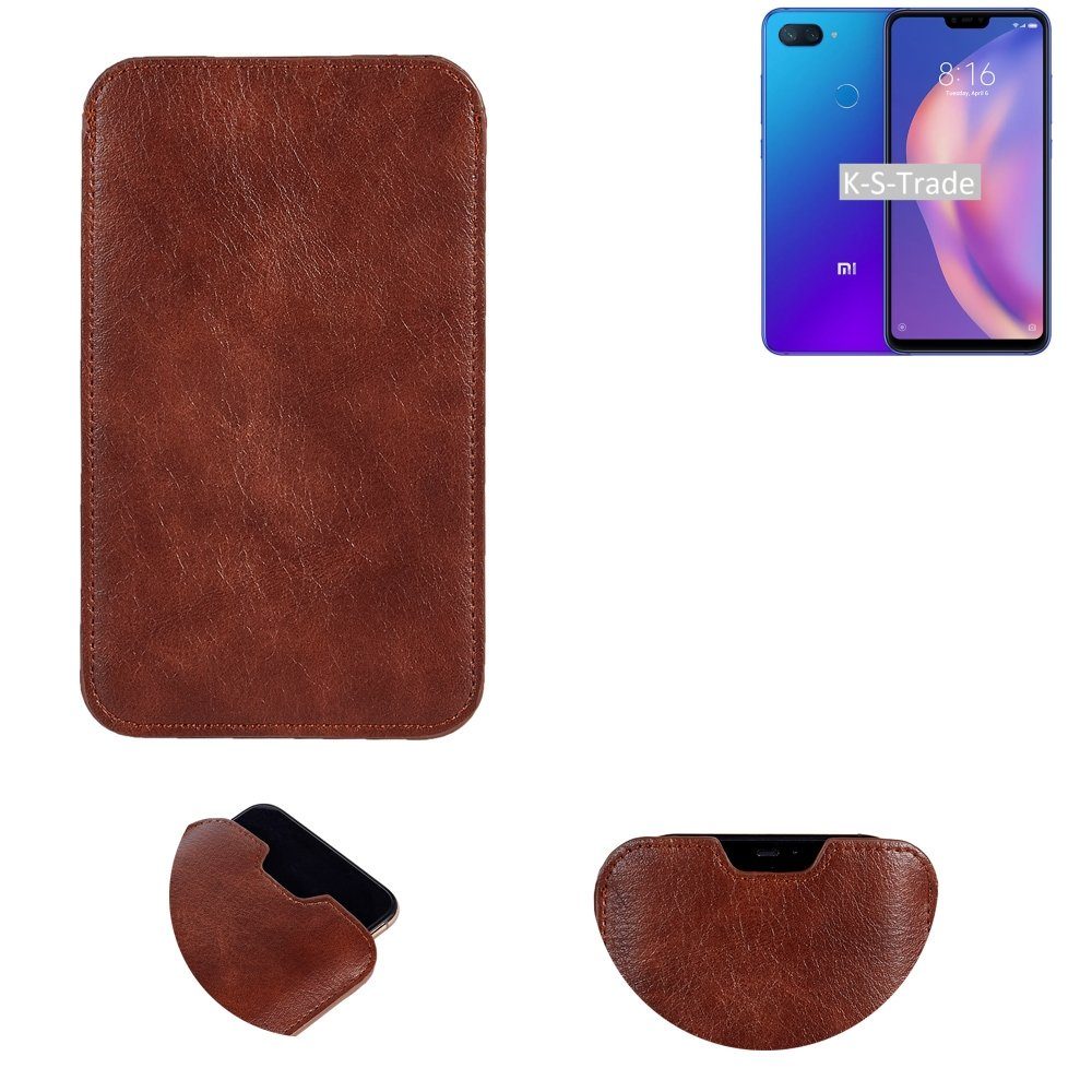K-S-Trade Handyhülle für Xiaomi Mi 8, Schutzhülle Handyhülle Handytasche Kunstleder Sleeve in braun