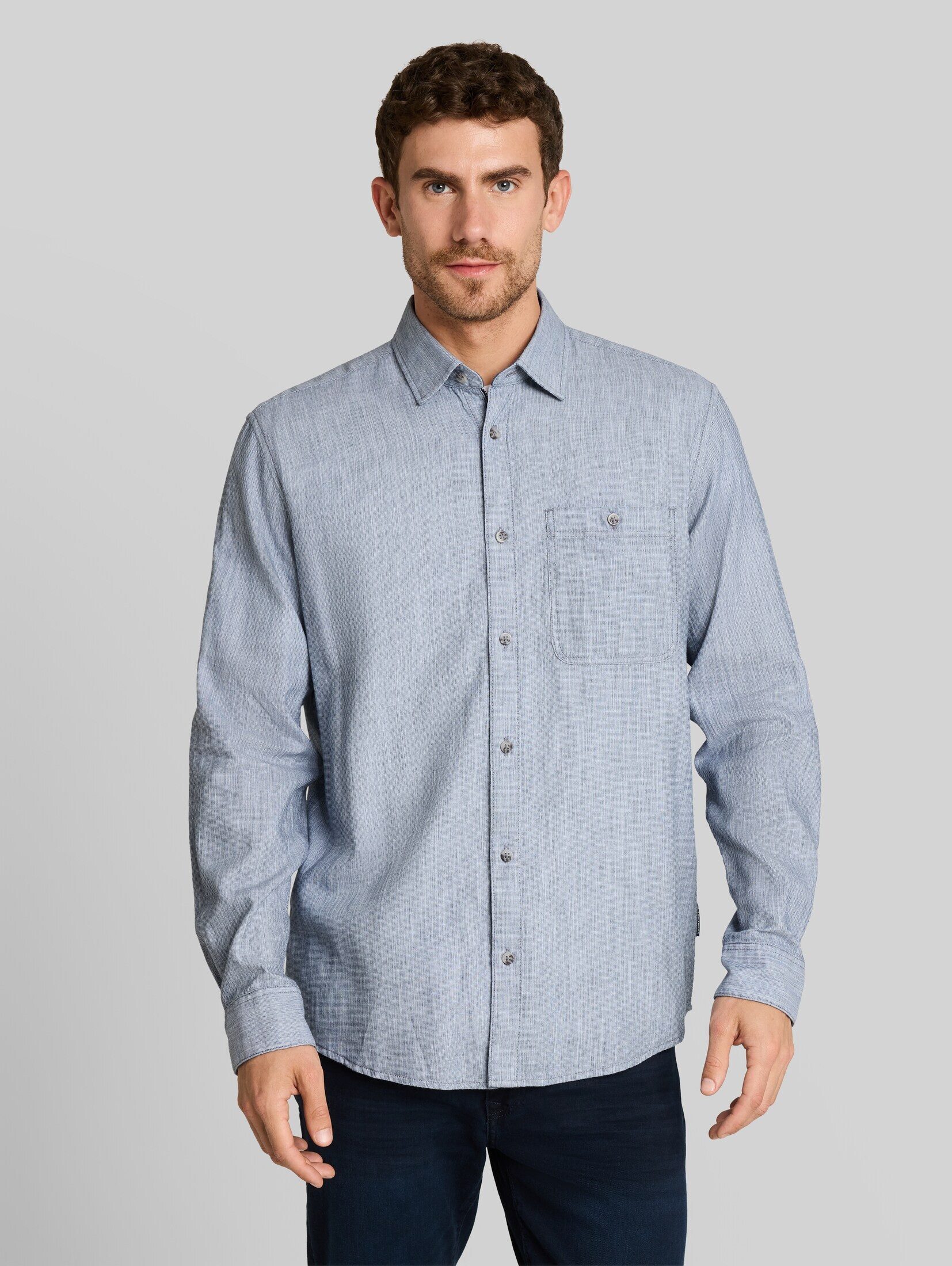 TOM TAILOR Langarmhemd Blusen & Shirts Regular Fit Hemd mit Brusttasche