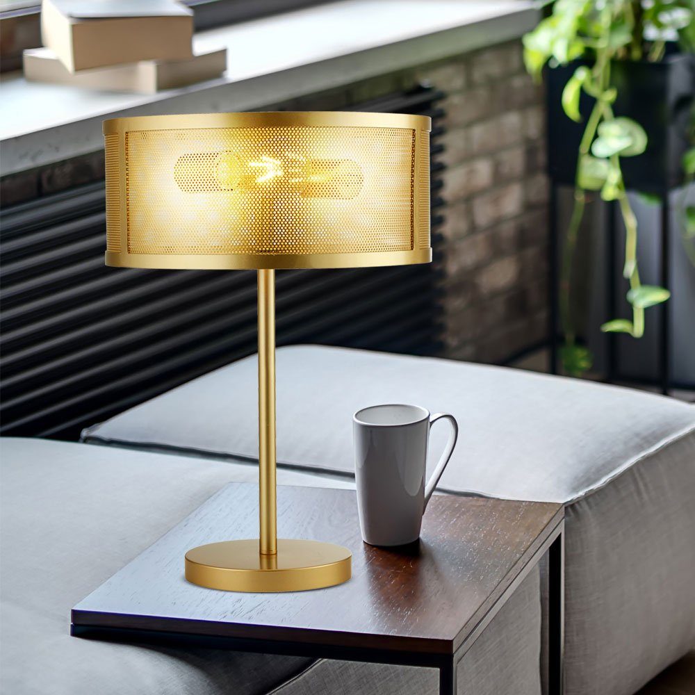 etc-shop Tischleuchte, Leuchtmittel nicht inklusive, Tischleuchte gold Modern Wohnzimmer Tischlampe Design | Tischlampen