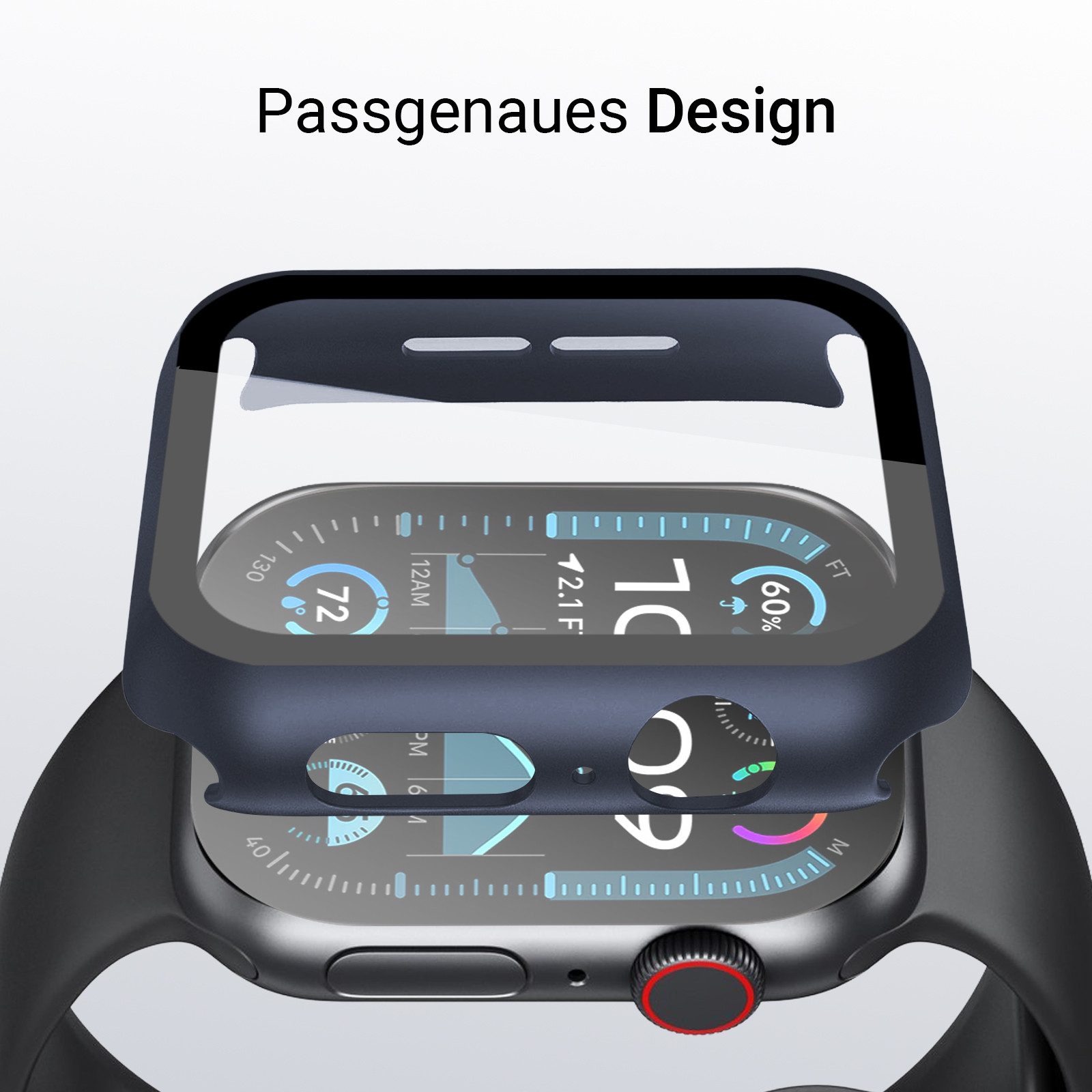 Tec-Expert Smartwatch-Hülle Hülle mit Displayschutz für Apple Watch 4 / 5 / 6 / SE 1-3 40 mm 40 mm, Rundum Schutz Cover Case Bumper stoß-und kratzfest robust – Bild 2 von 5