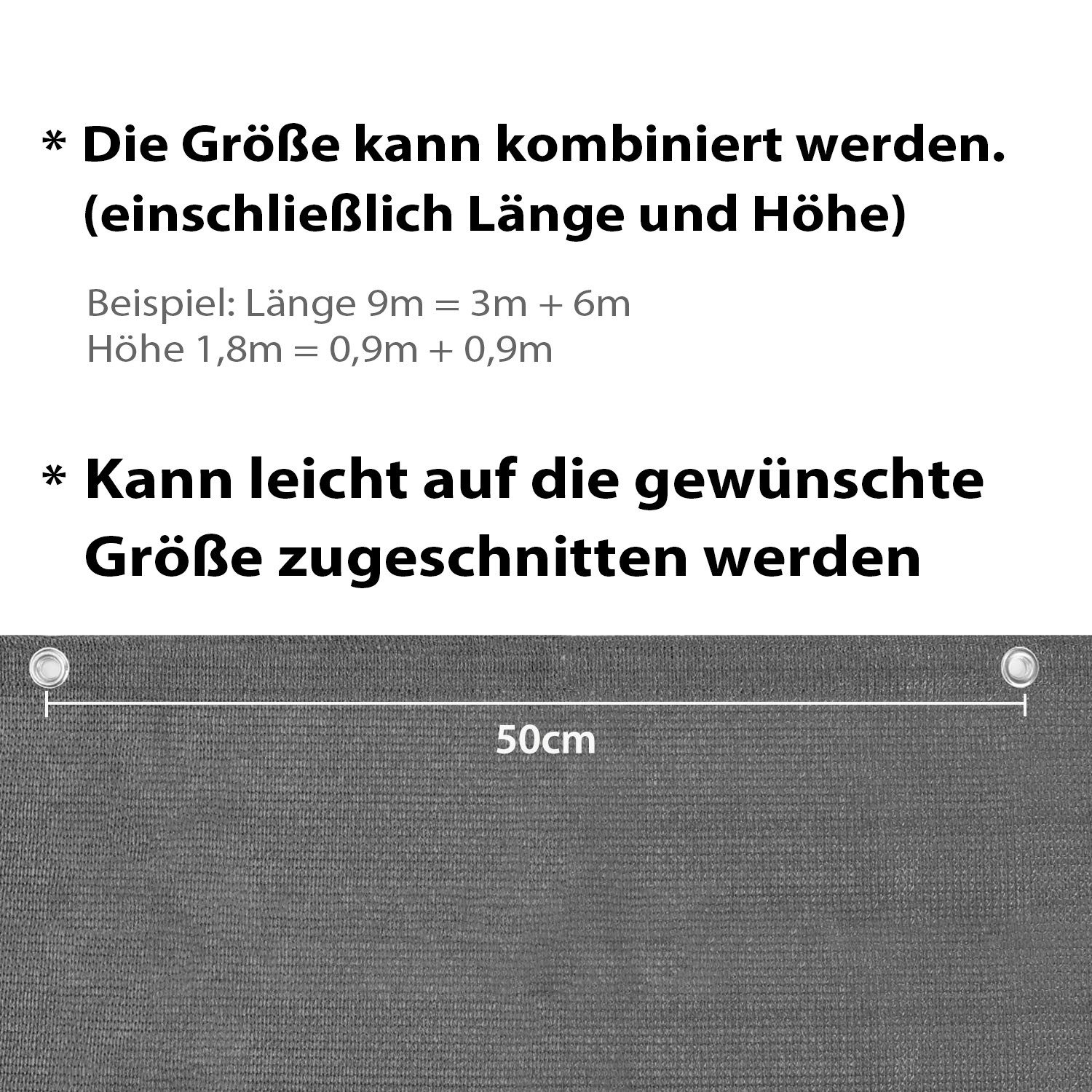 Sekey Balkonsichtschutz Balkonverkleidungen Sichtschutz Balkonbespannung Windschutz, aus HDPE Sonnenschutz, Wetterfest, Blickdicht für Balkon und Terrasse – Bild 5 von 5