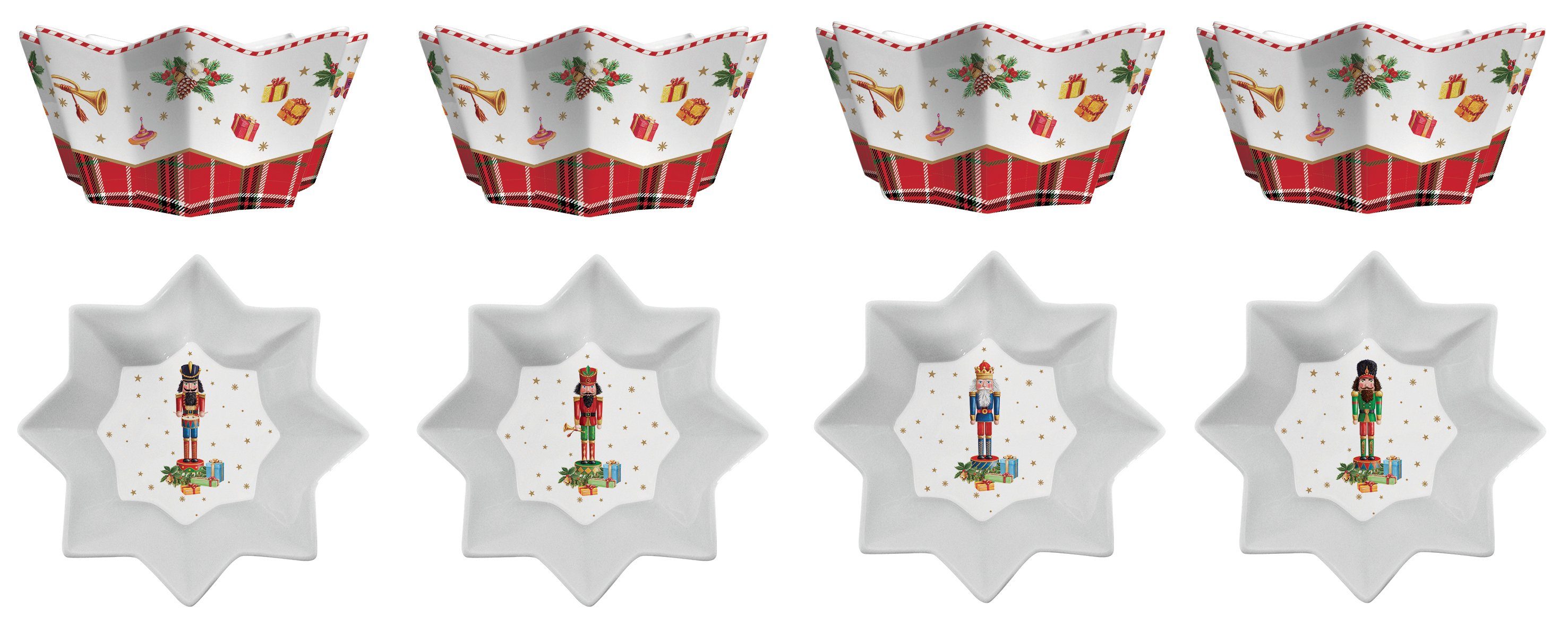 EasyLife Dessertschale VNUT1009 - Vintage Nutcracker Schale 4er SET, -11 cm-, (4-tlg)