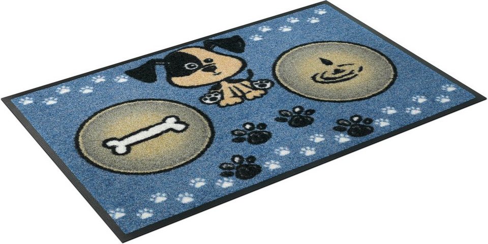 Fußmatte Hundemahlzeit, wash+dry by Kleen-Tex, rechteckig, Höhe: 7 mm,  Schmutzfangmatte, Motiv Hund, waschbar, auch als Futterunterlage ideal