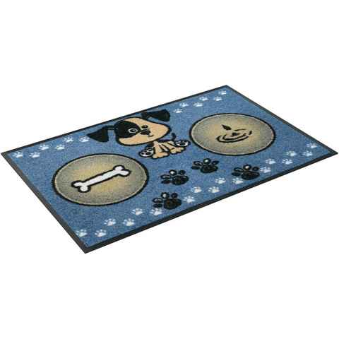 Fußmatte Hundemahlzeit, wash+dry by Kleen-Tex, rechteckig, Höhe: 7 mm, Schmutzfangmatte, Motiv Hund, waschbar, auch als Futterunterlage ideal