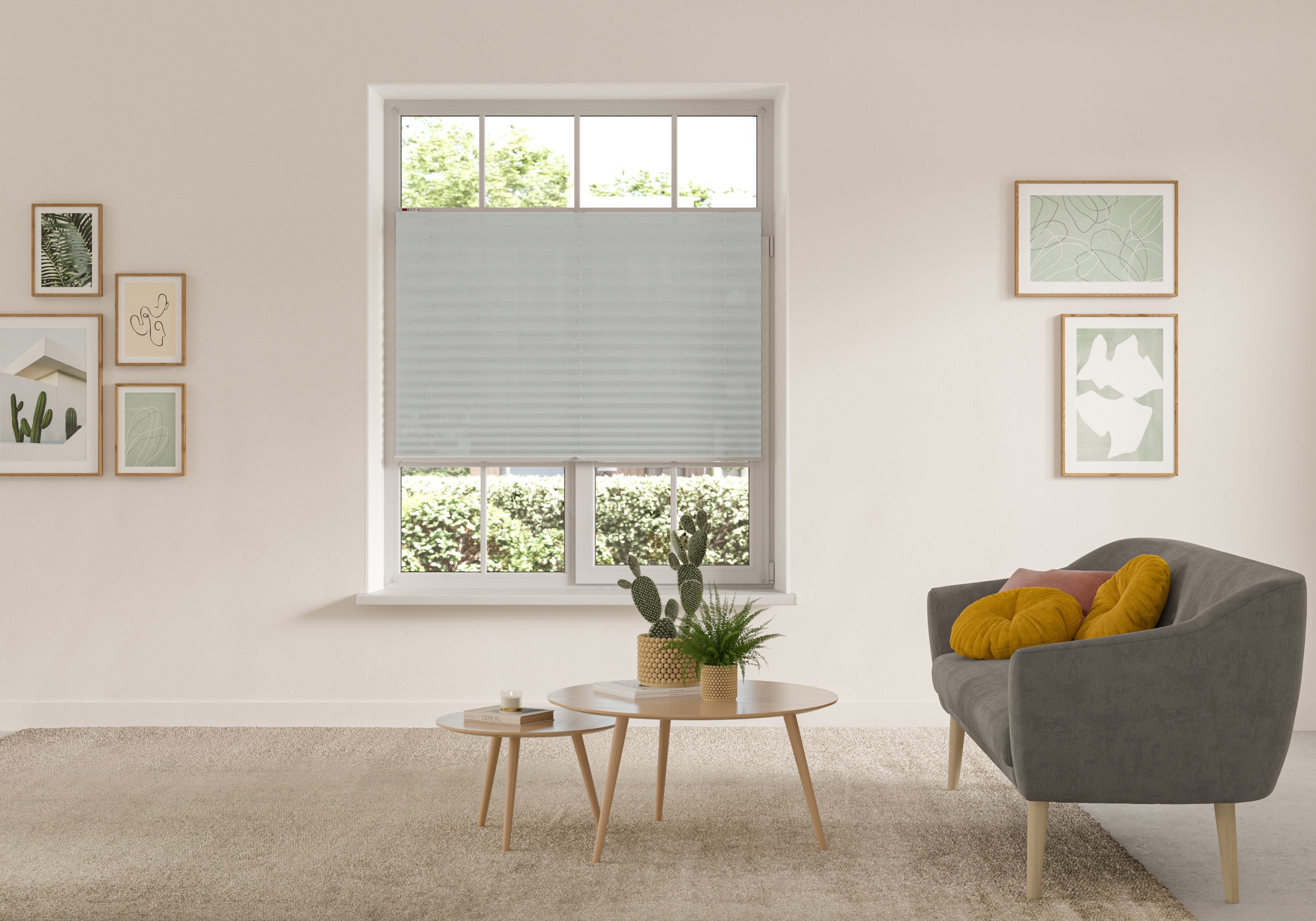 OTTO home Plissee DAHRA - in Crush-Optik, ohne Bohren, Lichtschutz, Lichtschutz, ohne Bohren, verspannt, Klemmfix, Fixmaß, Bestseller mit Klemmträger, Sonnensch – Bild 4 von 5