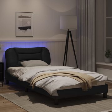 vidaXL Bett Bettgestell mit LED Schwarz 100x200 cm Kunstleder