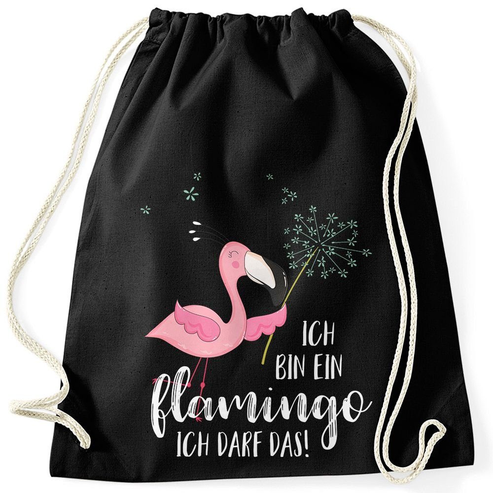 MoonWorks Turnbeutel Turnbeutel Flamingo Ich bin ein Flamingo ich darf das Spruch Pusteblume Moonworks®