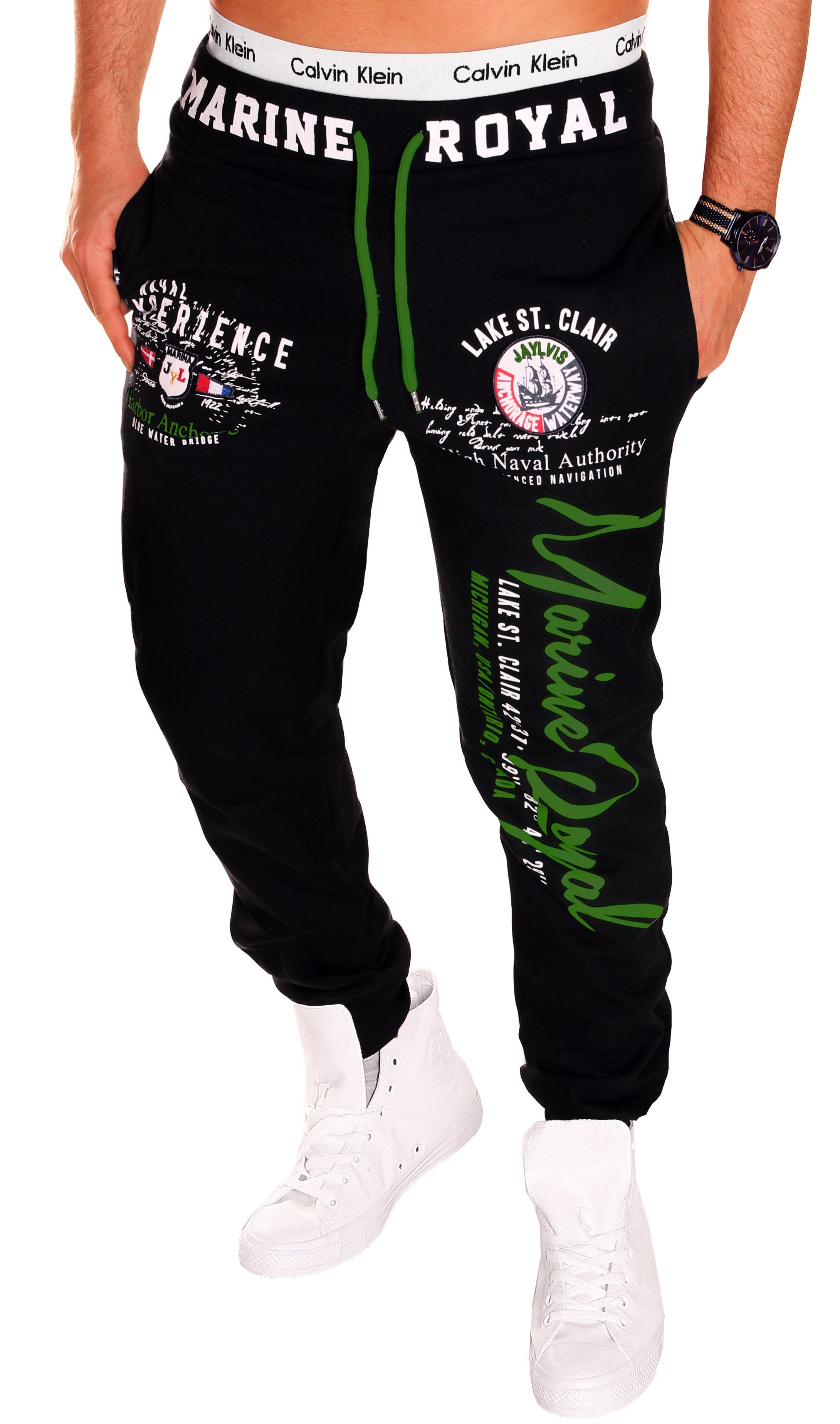 Jaylvis Jogginghose Herren Trainingshose Sport Hose Camouflage Uni Marine Royal