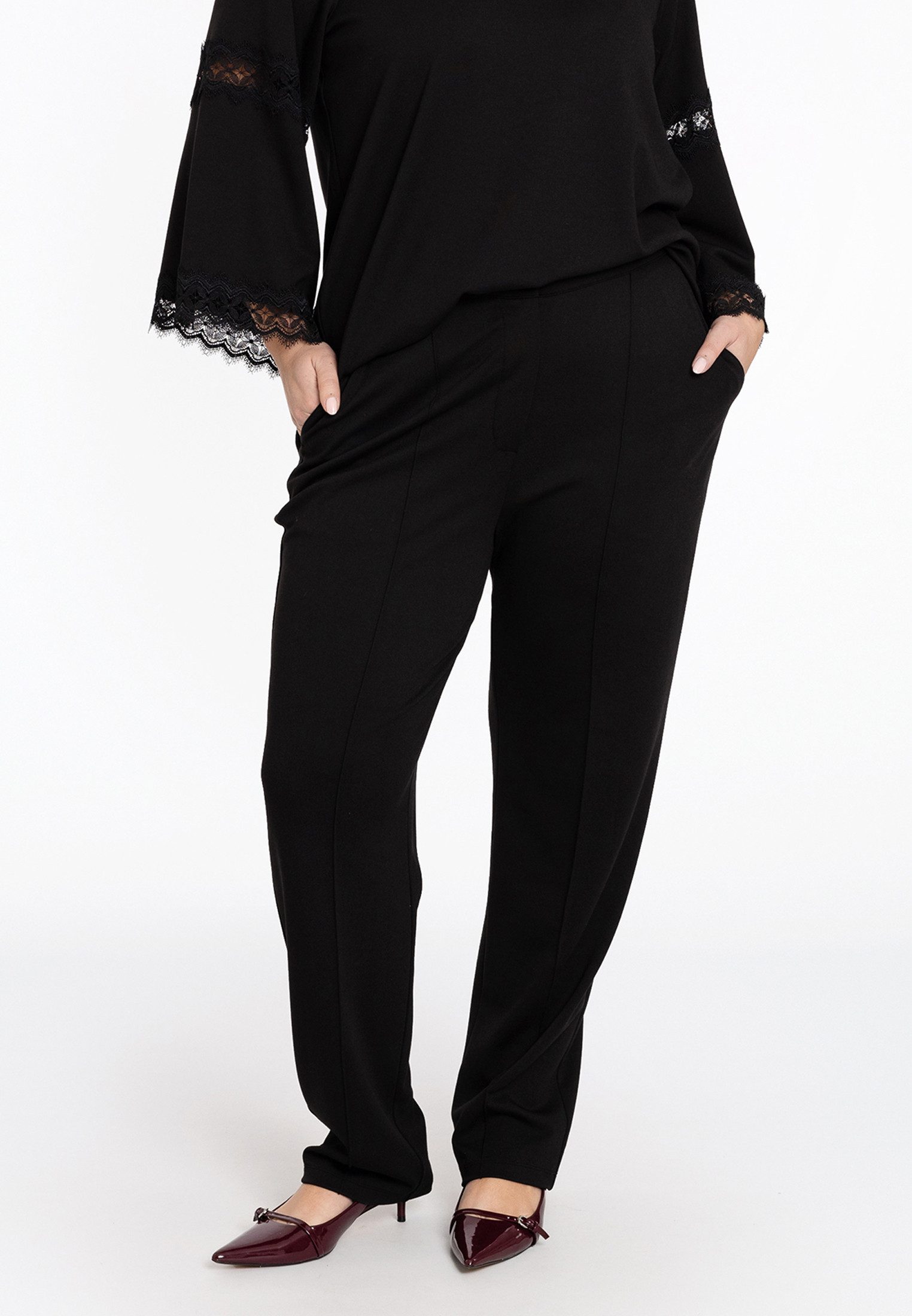 YOEK Bootcuthose Damen Hose mit einem elastischen Bund