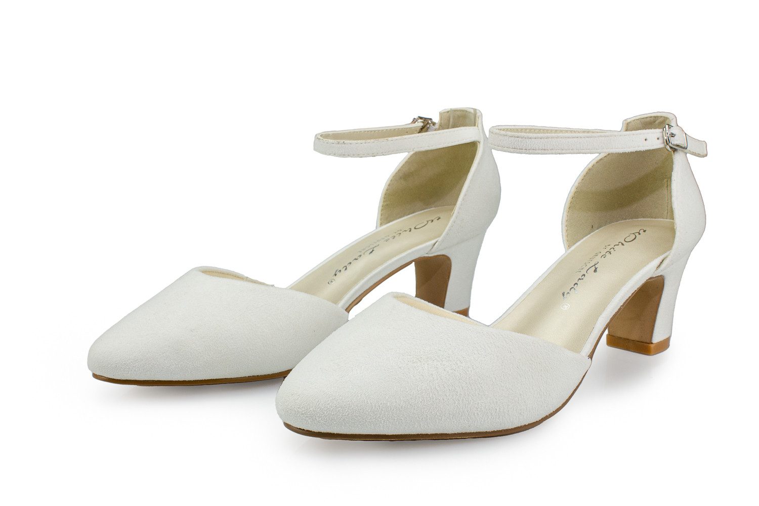 White Lady 700 creme Mikro bequeme stilvolle Brautschuhe Pumps Einhängeschnalle