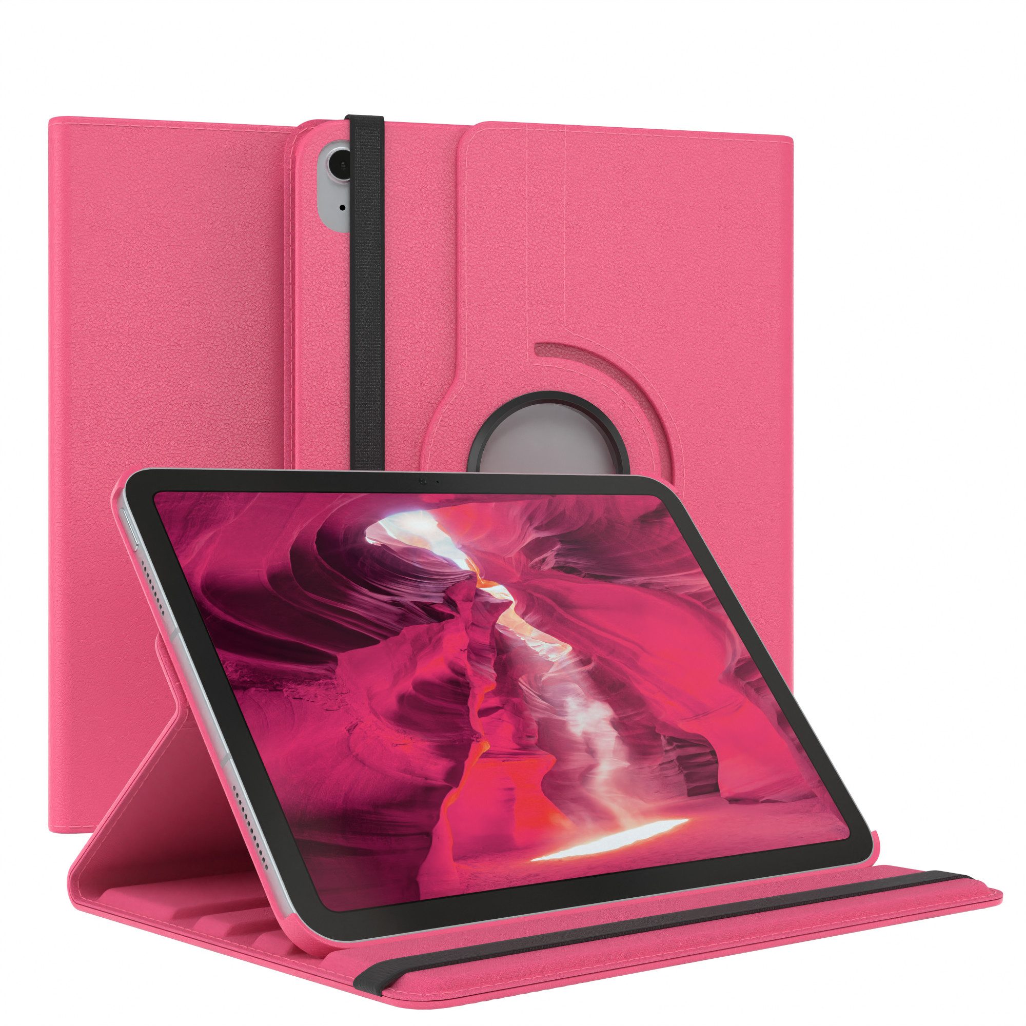 EAZY CASE Tablet-Hülle Rotation Case für Apple iPad 2025 (11. Gen) 11 Zoll, Klapphülle zum Aufstellen Rundum Hülle Book Tablet Slim Klappcase Pink