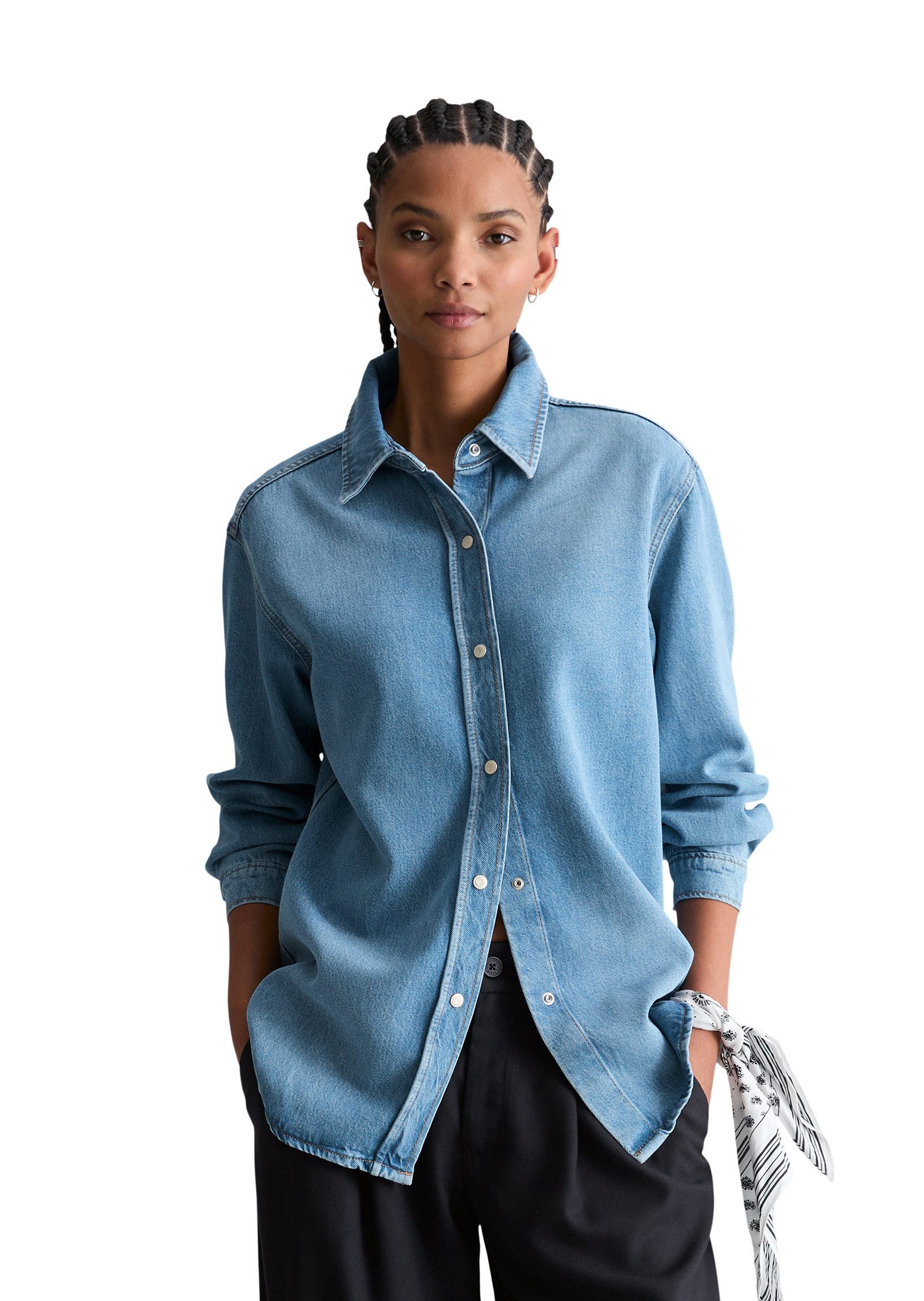 Marc O'Polo DENIM Langarmbluse aus Lyocell-Mix ohne Stretch