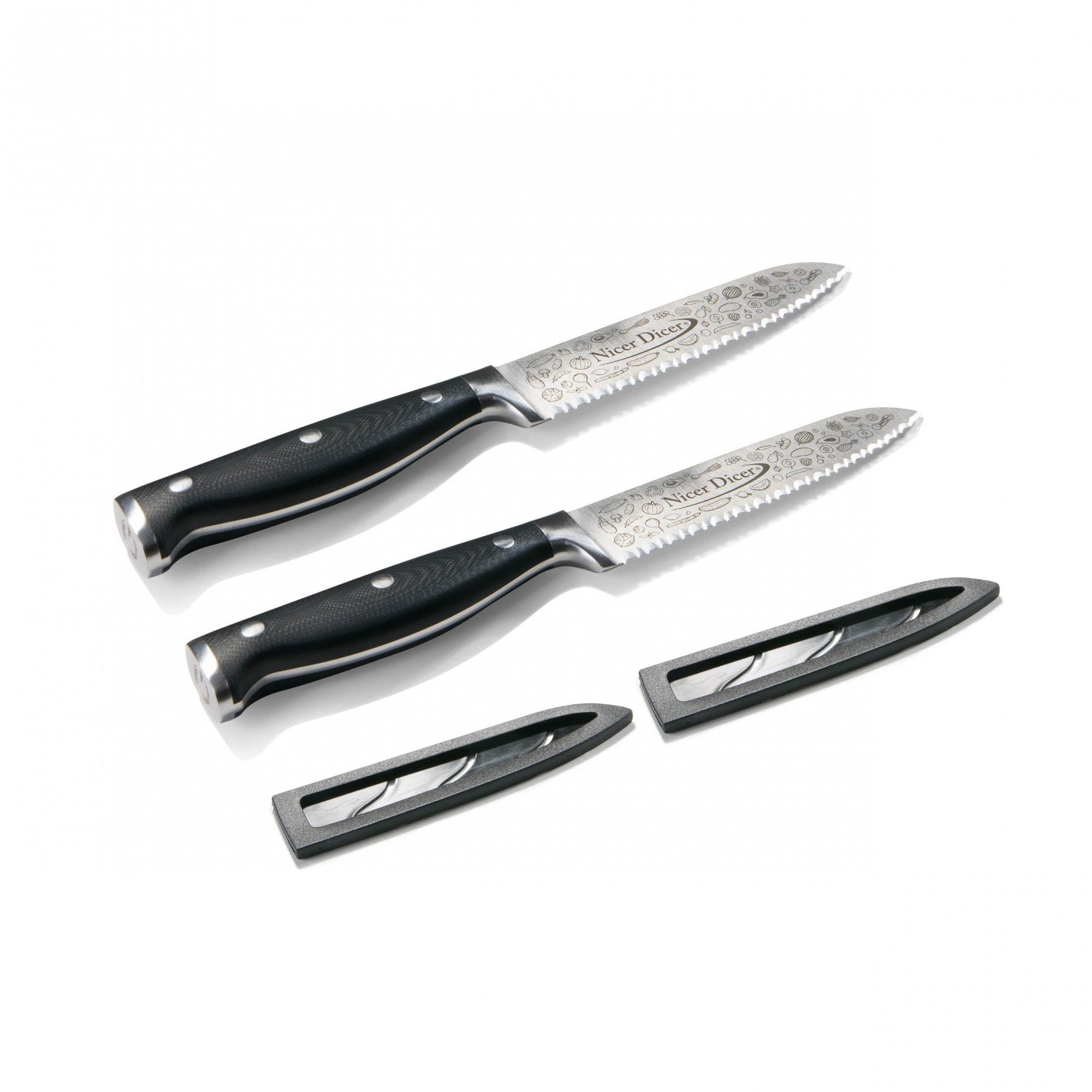 Knife, 2 Dicer cm), Nicer (13 Universalmesser x aus Genius Professional Edelstahl, Allzweckmesser Schwarz
