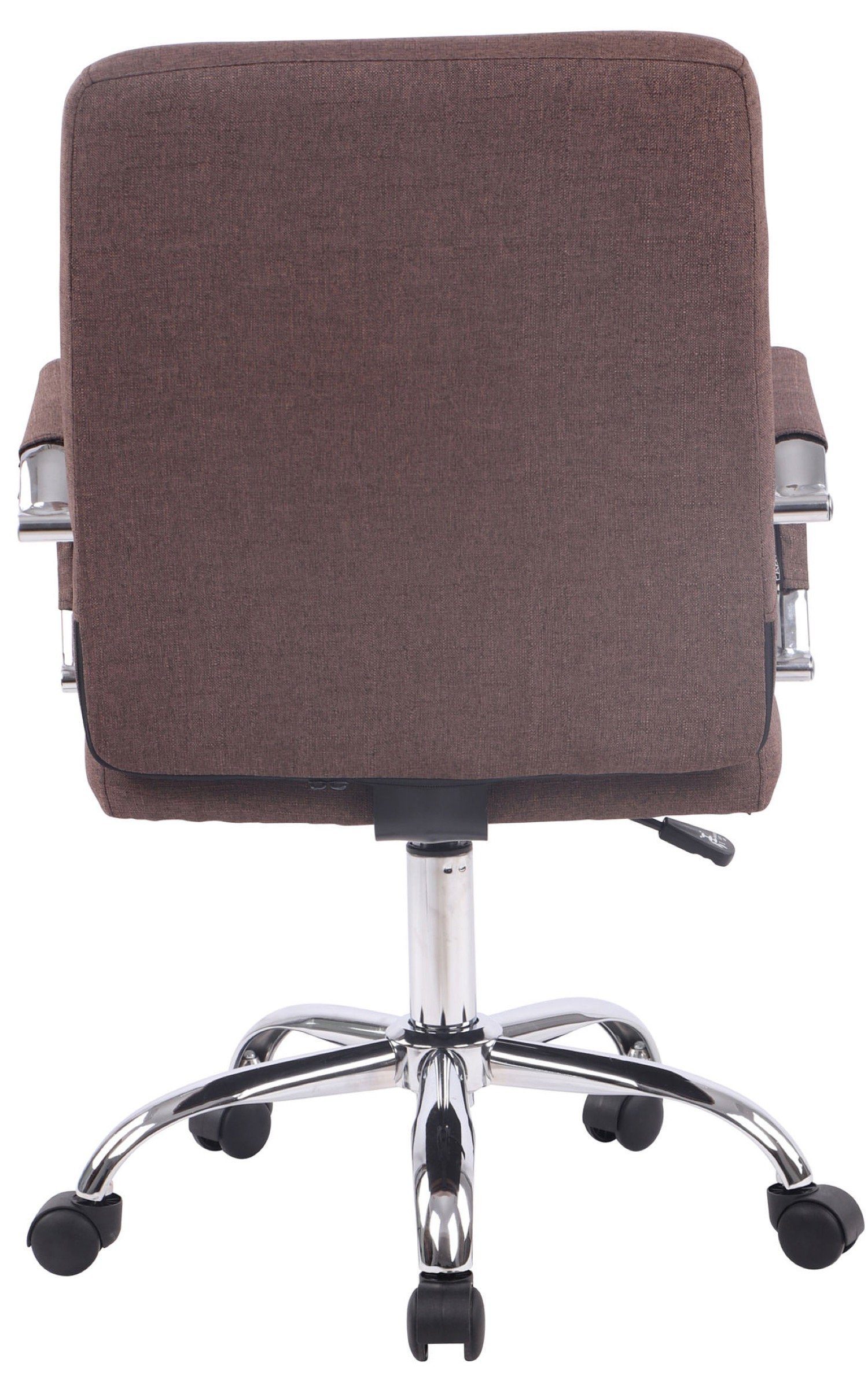 TPFLiving Bürostuhl Bürostuhl bequemer chrom (Schreibtischstuhl, drehbar V1 Gestell: mit XXL), und Deal - höhenverstellbar Chefsessel, Stoff Drehstuhl, 360° braun - Rückenlehne Sitzfläche: Metall