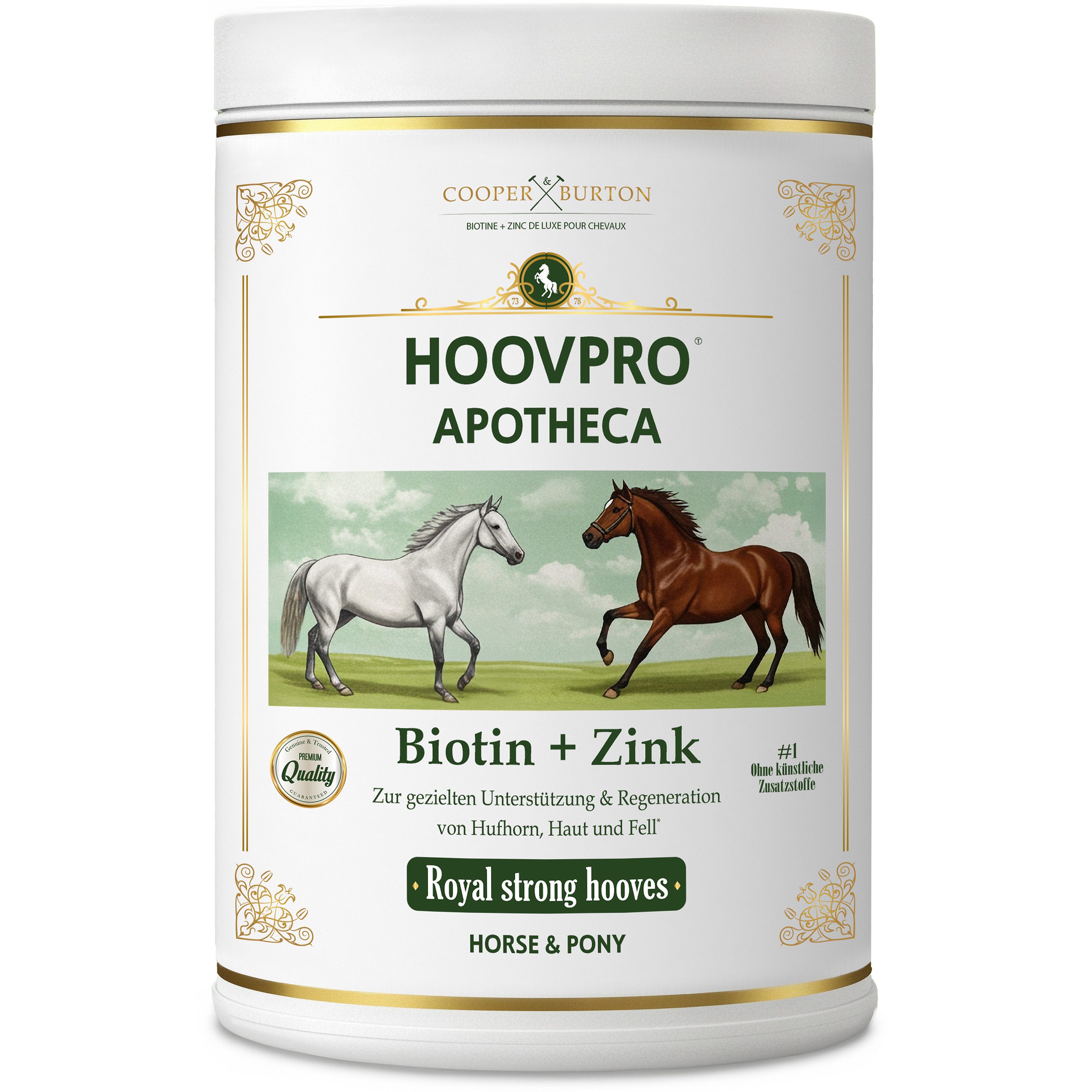 Cooper&Burton Biotin Zink Pro Complex 750 g – Hochdosierte für Pferde & Ponys, Ergänzungsfutter für: Pferd, Pony