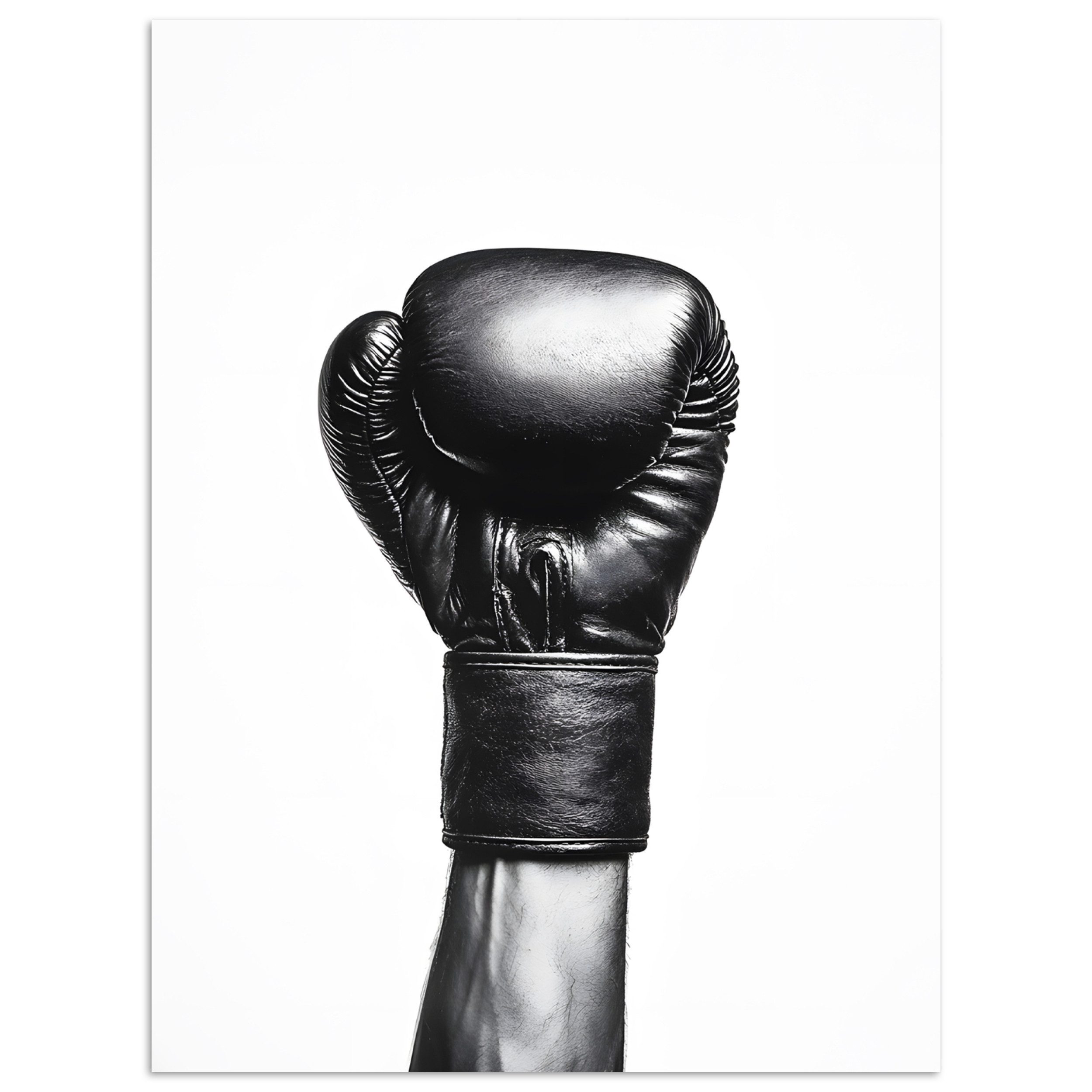 MuchoWow Poster Boxhandschuh - Schwarz - Hand, (1 St), Wandbild, Wohnzimmer Deko, Qualitätsdruck Dickes Papier, 90x120 cm