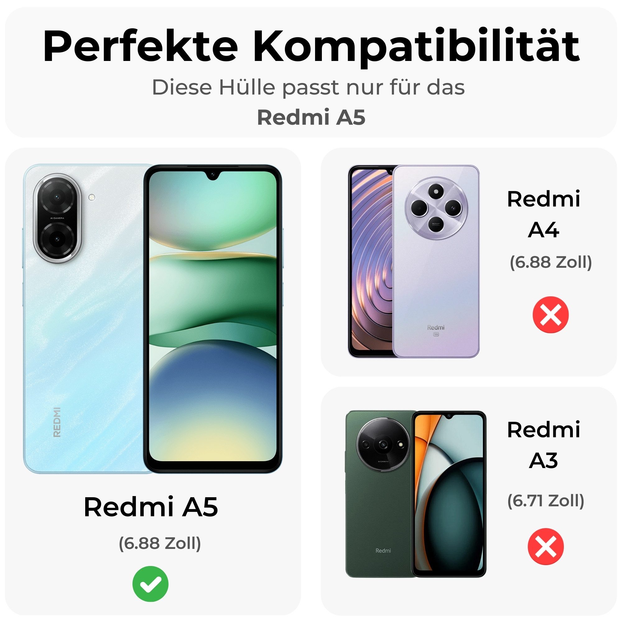 betterfon Handyhülle Panzer Hülle für Xiaomi Redmi A5 Outdoor Case mit Kameraschutz, Outdoorhülle mit Ringhalter Smartstand und Silikonkern
