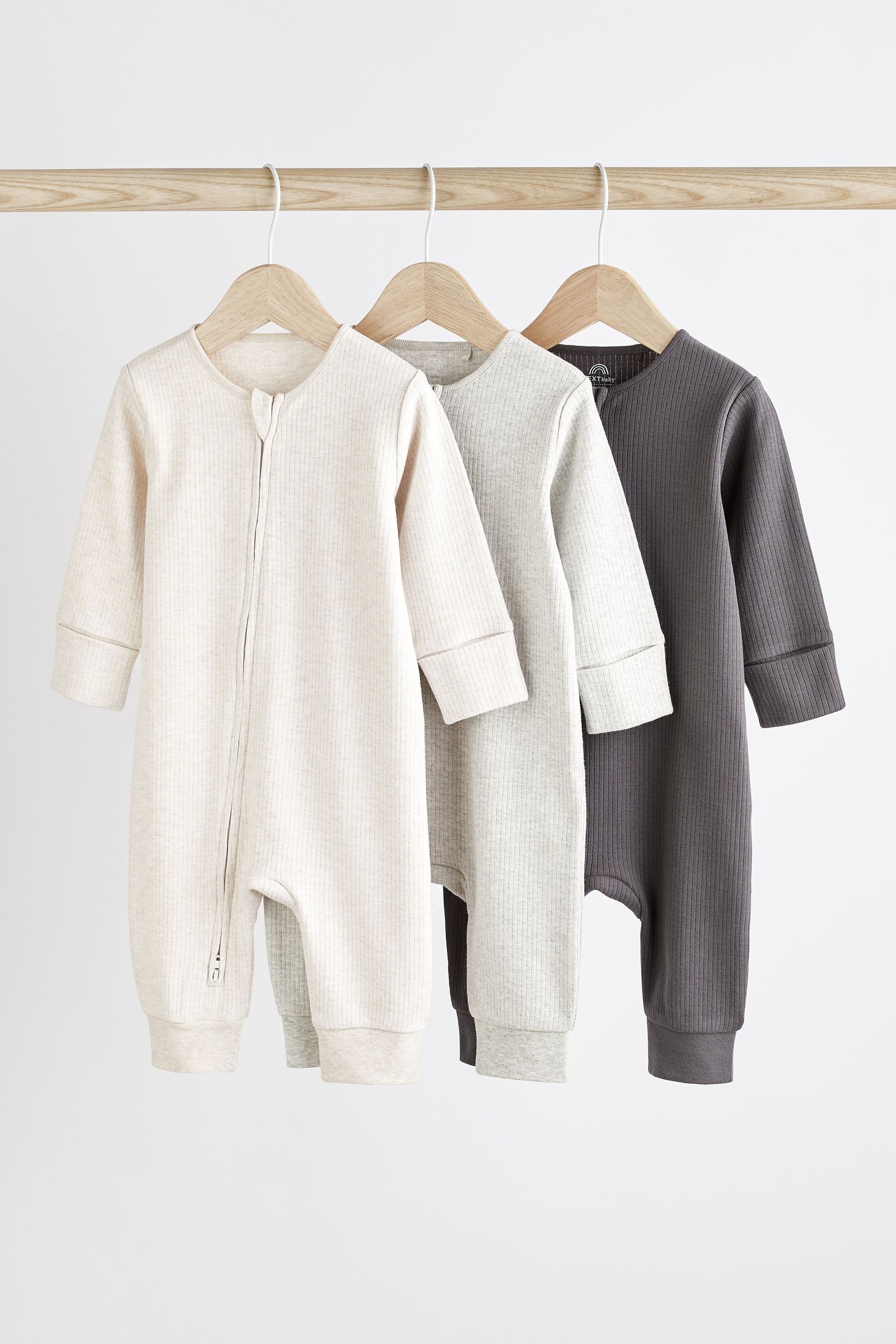 Next Schlafoverall 3er-Pack fußlose Baby-Schlafanzüge mit 2-Wege-RV (3-tlg)