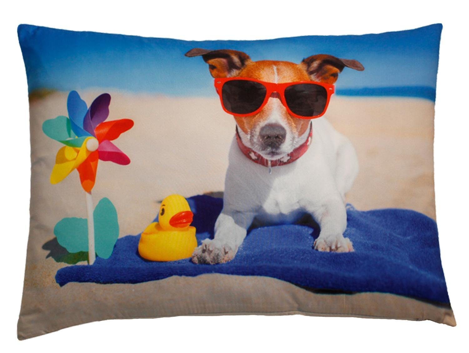 Kissenbezüge Kissenbezug Fotodruck ca. 40x60 cm Dekokissen Kissenhülle Kissen Bezug, Haus und Deko (1 Stück) Brillenhund