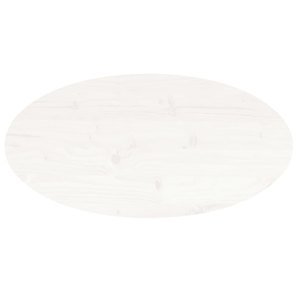 Kiefer St) (1 80x40x2,5 Massivholz Tischplatte furnicato Weiß cm Oval