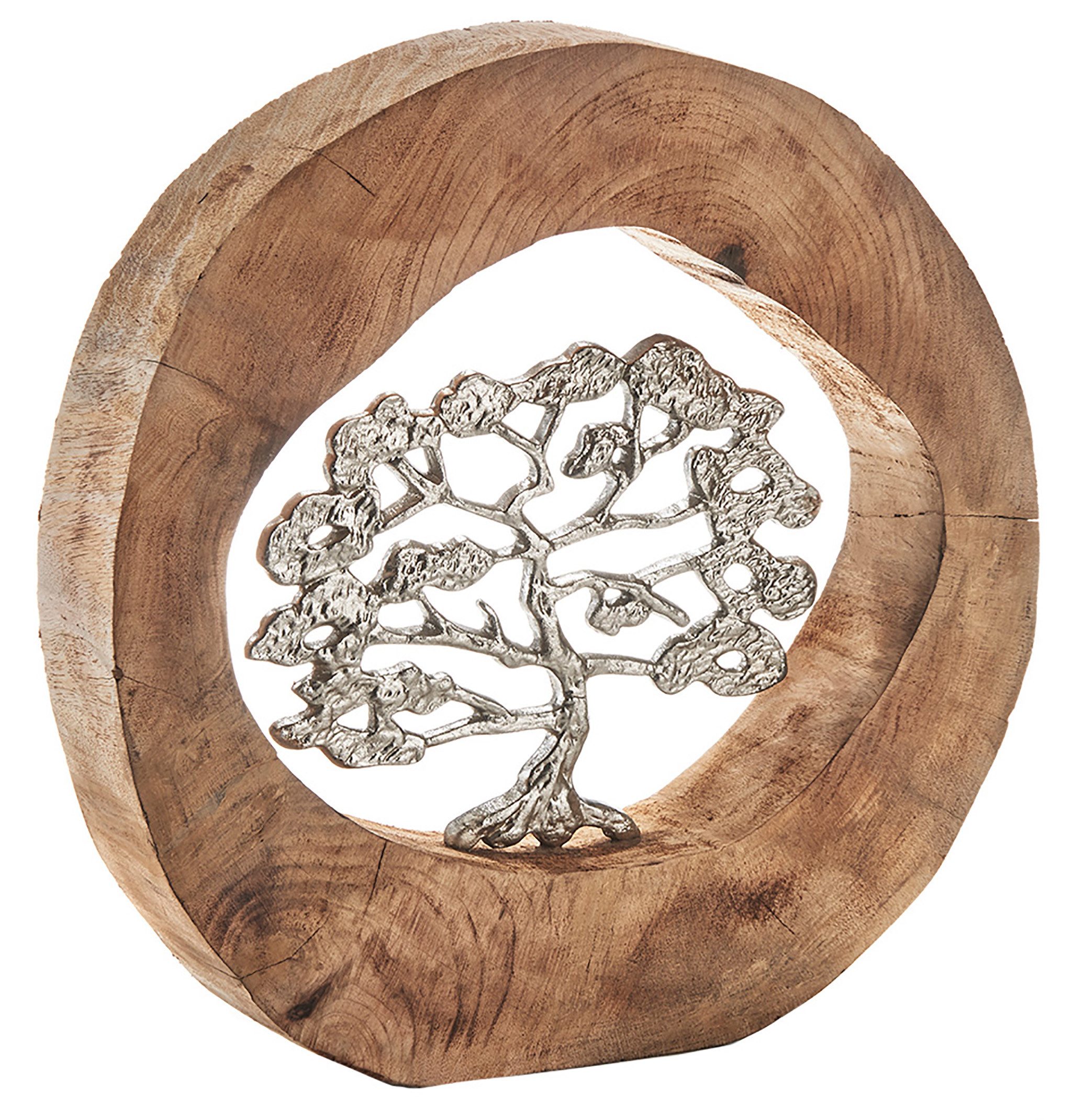 Kobolo Dekoobjekt Dekofigur Holzdeko Holzfigur VITALITY, Holz Metall Skulpt günstig online kaufen