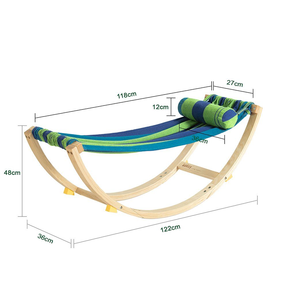 SoBuy Hängematte Schaukelliege mit bunt Sicherheitsstopper KMB16/KMB04, Kinderhängematte