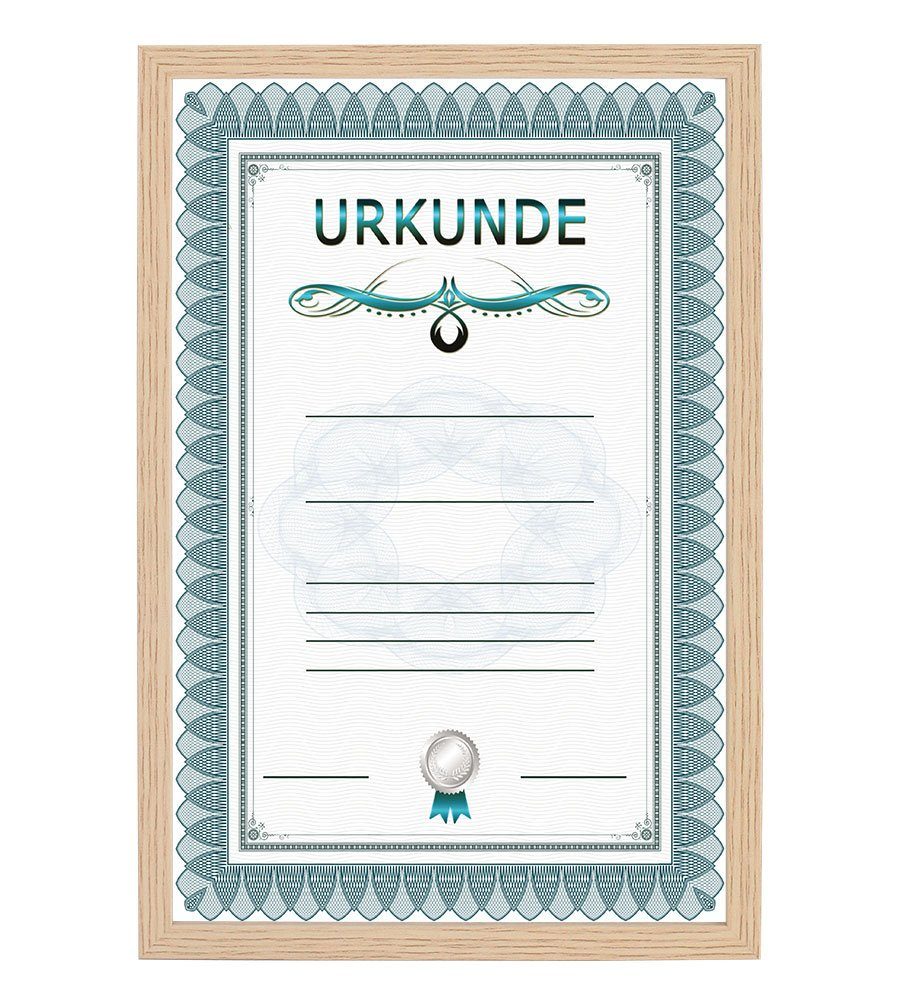 IDEAL TREND Bilderrahmen Holz Dokument Bilderrahmen Urkunde Diplom Foto Rahmen Plexi S111 Poste