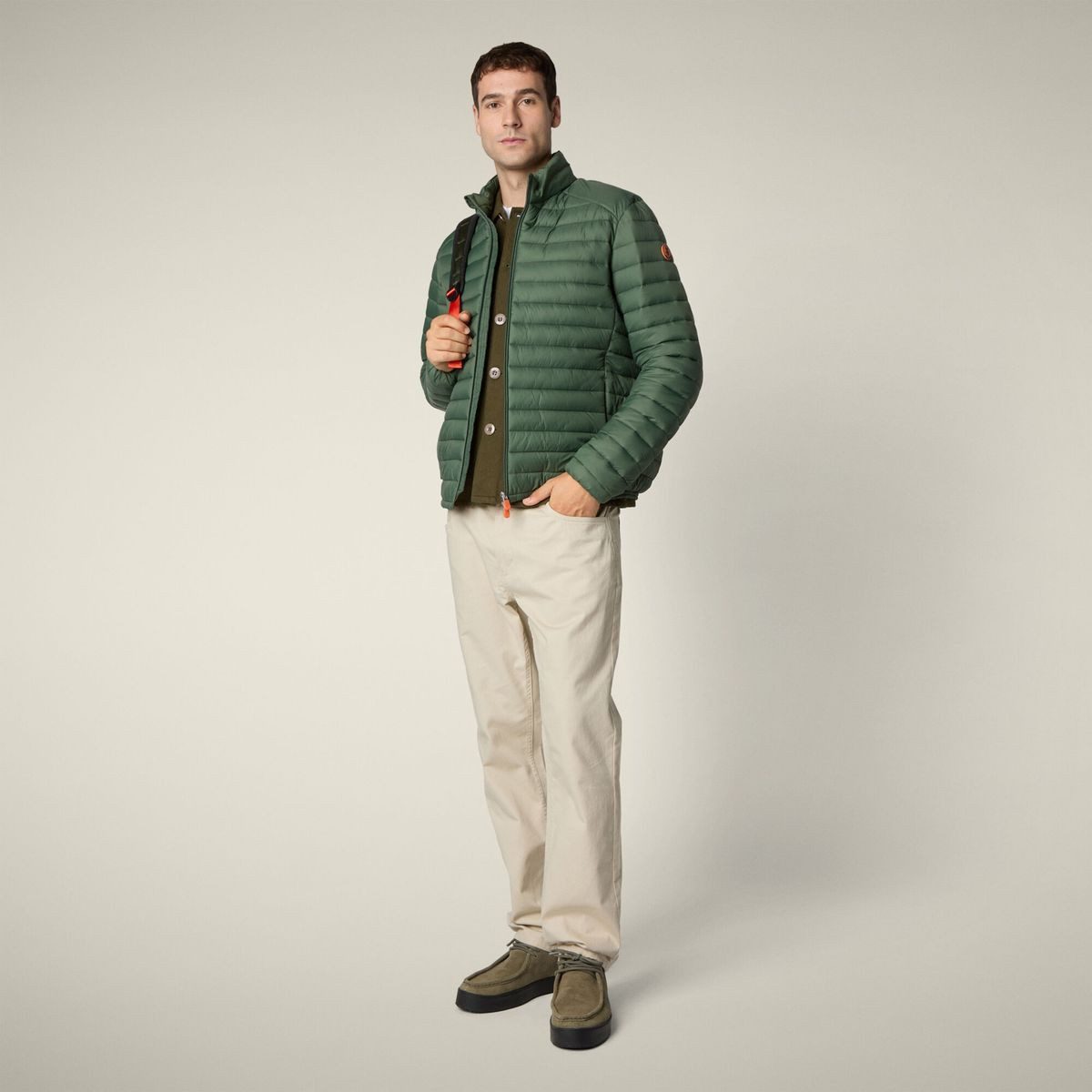 SAVE THE DUCK Steppjacke Alexander Winddichte Herren-Steppjacke mit Slim-Fit-Schnitt, Stehkragen und