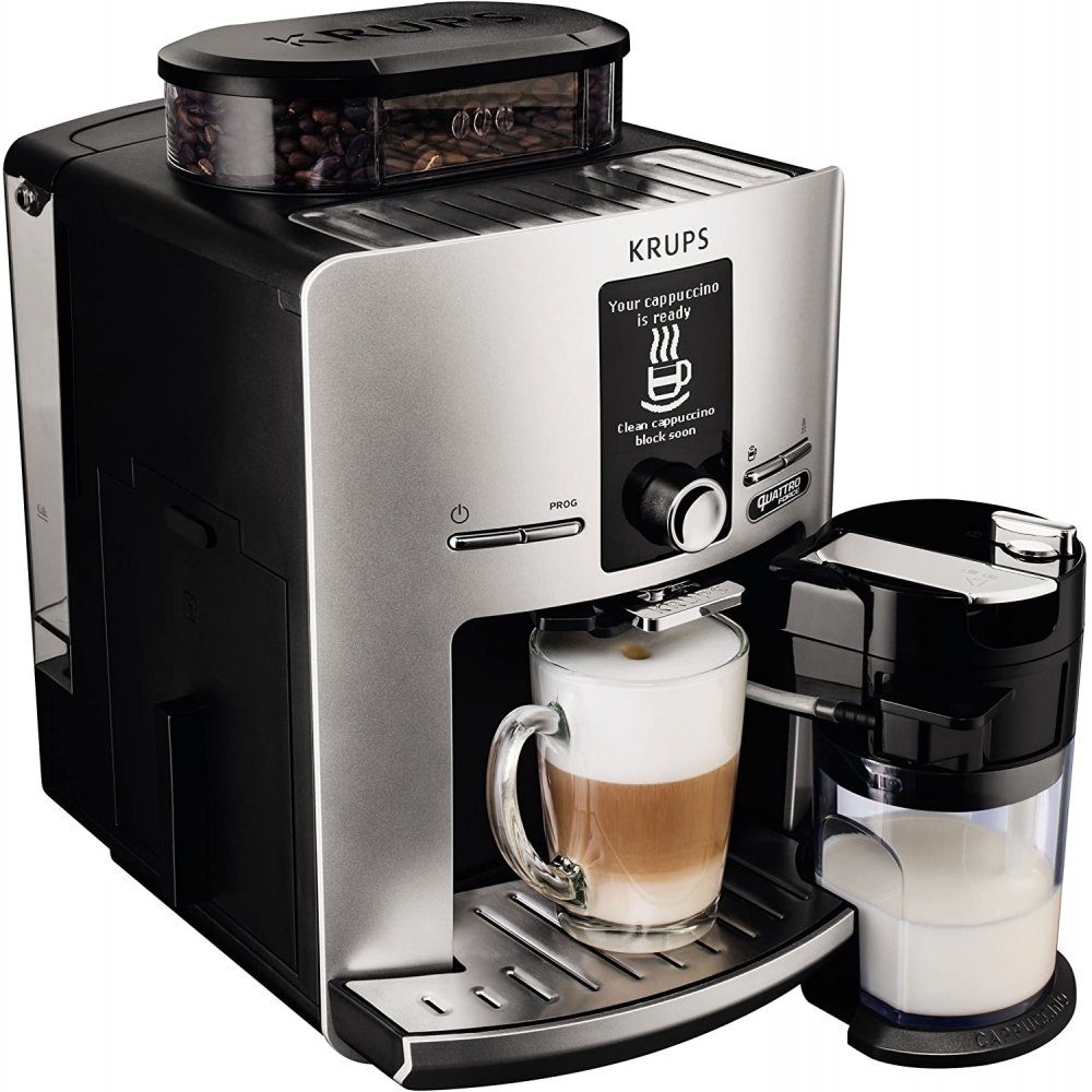 silber/schwarz Latt'Espress 82 FE Kaffeevollautomat Force Quattro Kaffee-Vollautomat EA Krups