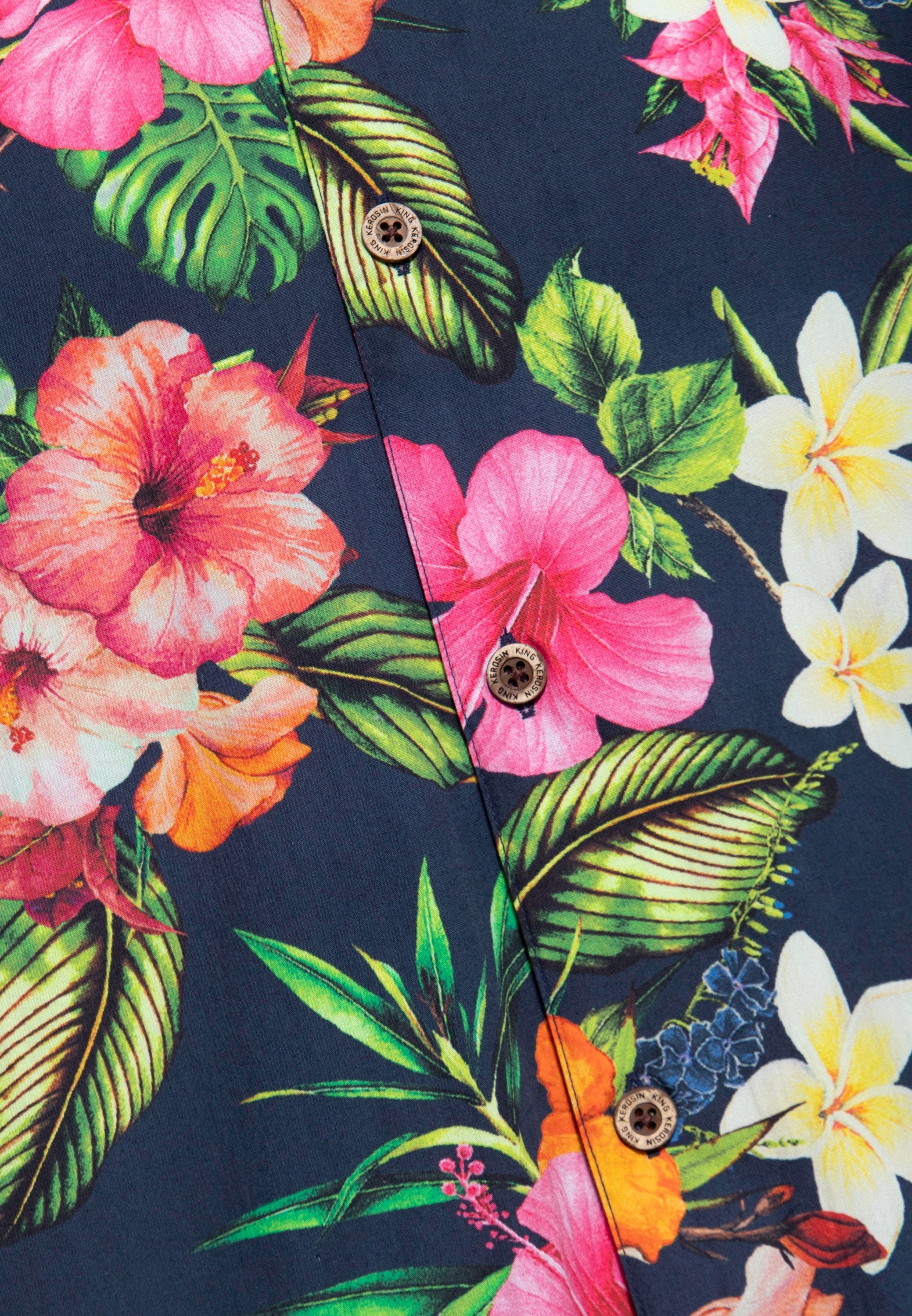 KingKerosin Kurzarmhemd Tropical Flowers mit floralem Allover-Print – Bild 4 von 4