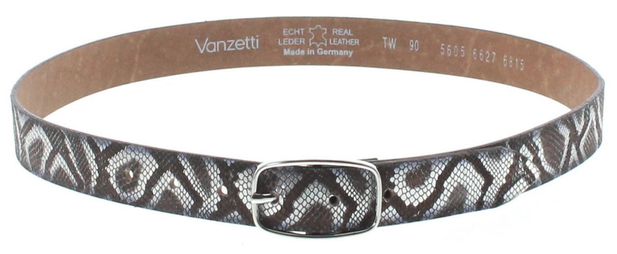 Vanzetti Ledergürtel V5605 Damen Ledergürtel Braun Silber
