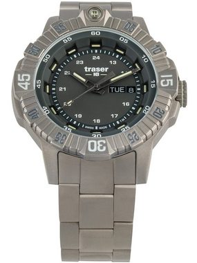 Traser Schweizer Uhr Traser H3 110666 Tactical Grau Titan Herrenuhr 46m