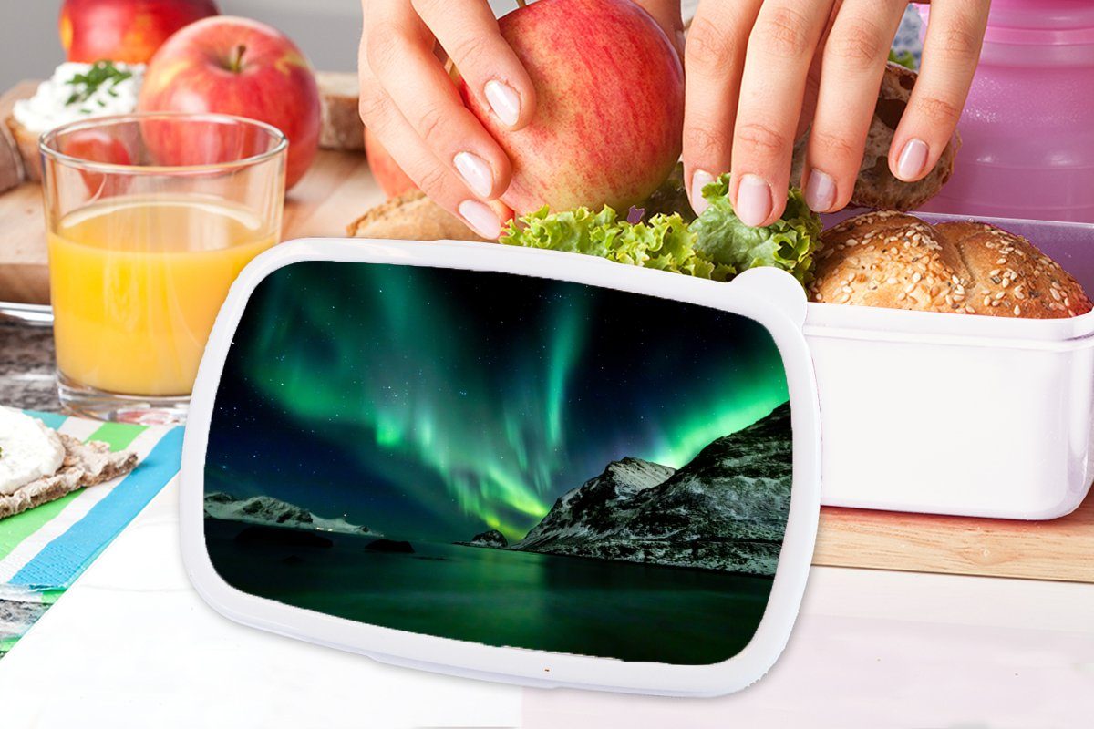 für und Nordlichter Kunststoff, - Jungs Strand und Mädchen - Brotdose, (2-tlg), Kinder Brotbox Lunchbox Norwegen, für Erwachsene, weiß MuchoWow