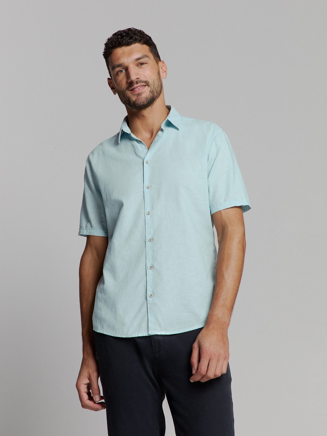 NO EXCESS Kurzarmhemd - Leinenhemd kurzarm - Shirt günstig online kaufen