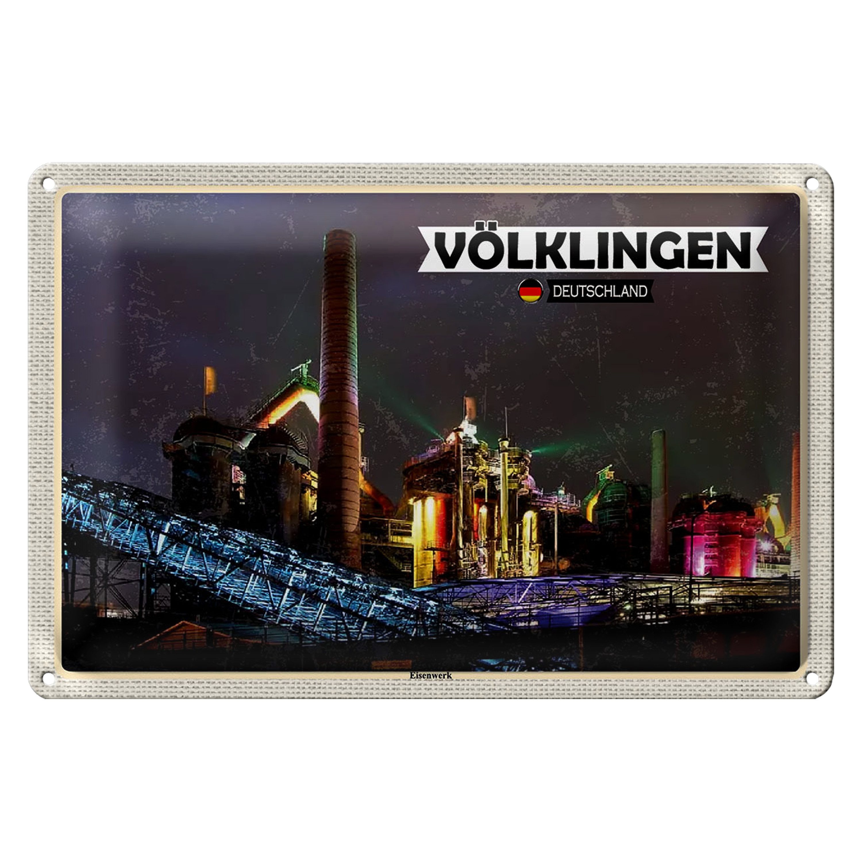 Roomando Metallschild Städte Völklingen Eisenwerk Weltkulturerbe 40x30cm