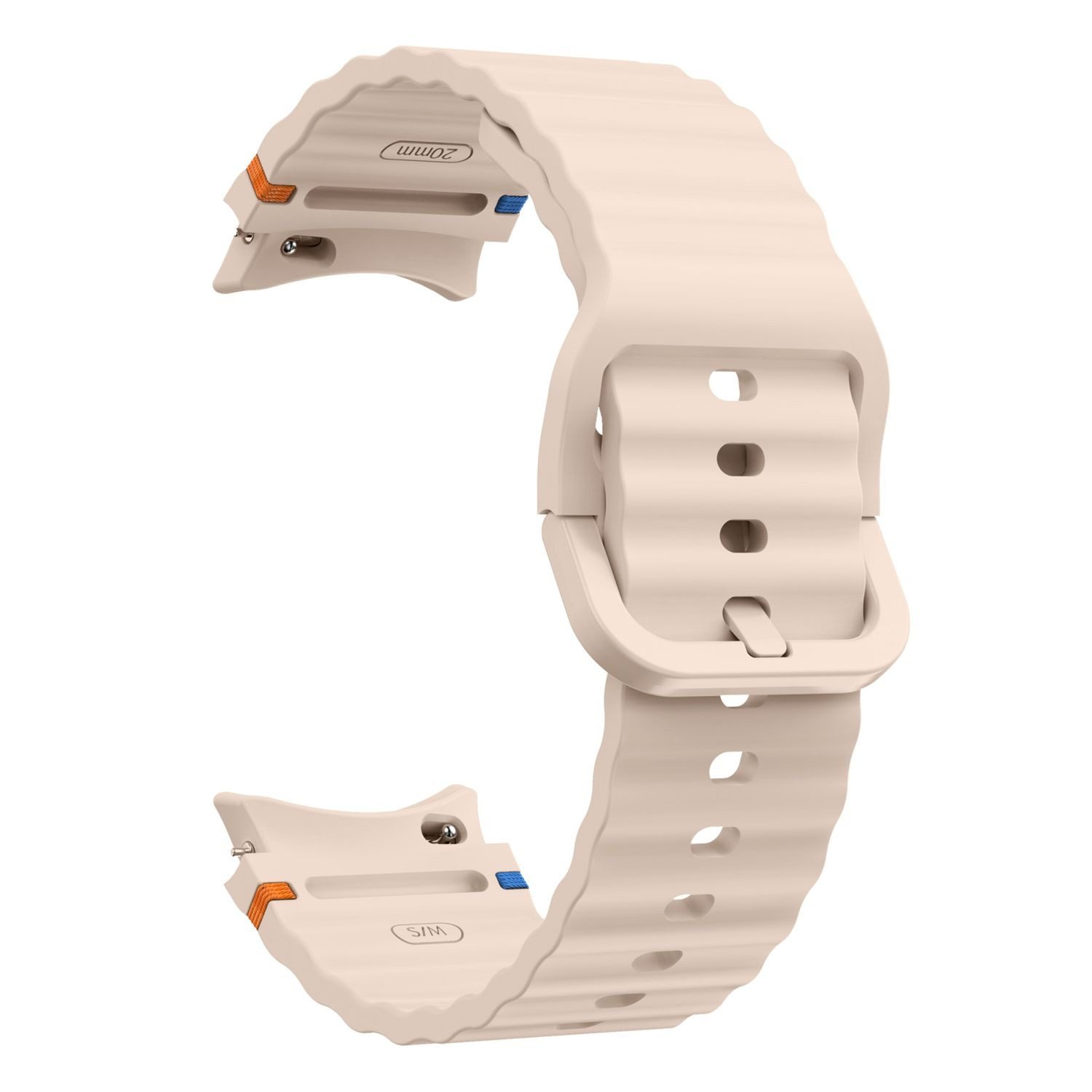 Wigento Smartwatch-Armband Für Samsung Galaxy Watch 7 44 / 40mm Silikon Wellen Design Band Rosa – Bild 3 von 5