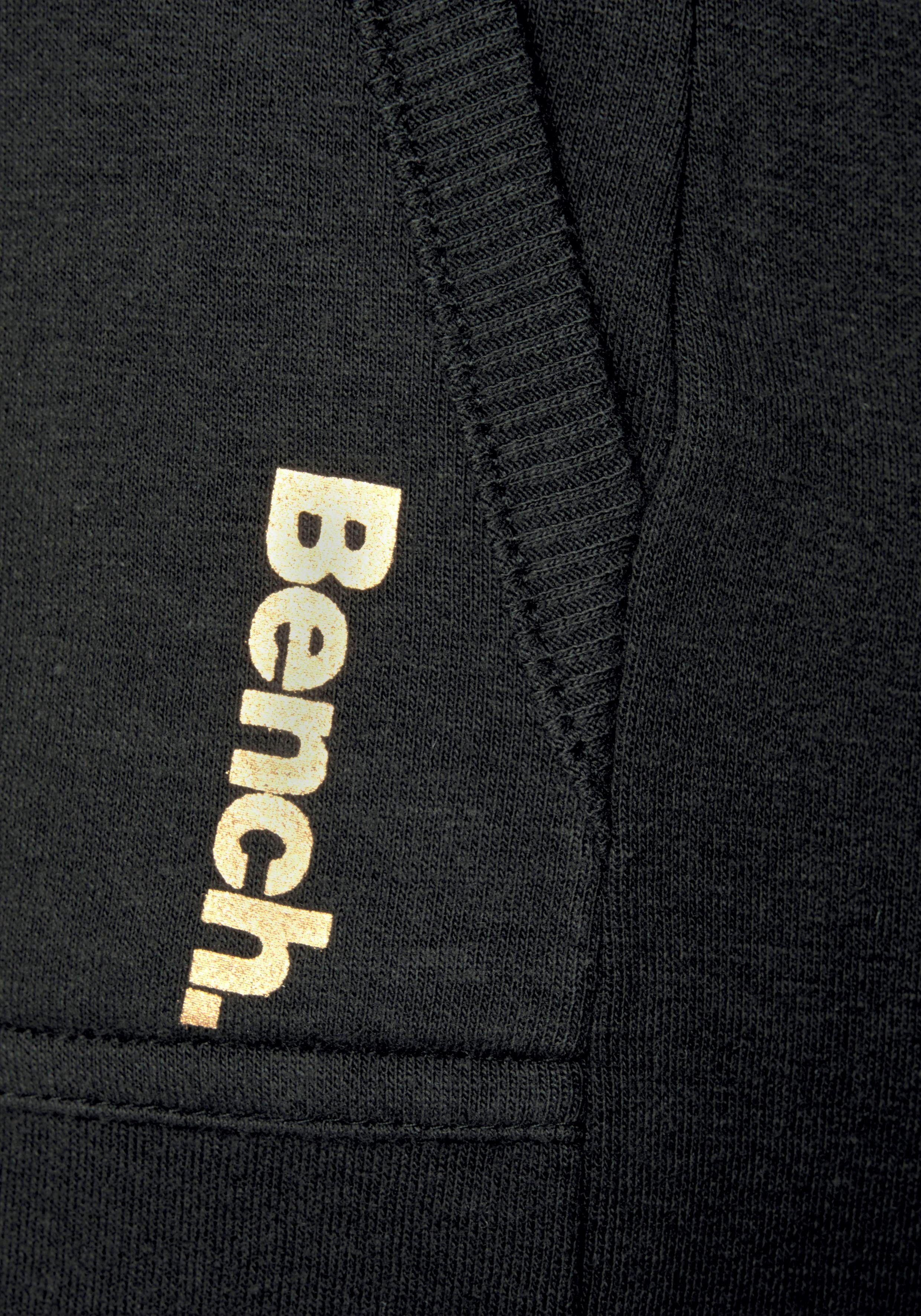 Beinsäumen seitlichen und -kurze Bench. Loungewear schwarz aufgeschlagenen Taschen Sweathose mit Bermudas