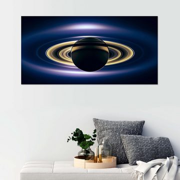 Posterlounge Wandfolie NASA, Planet Saturn - Ringe im Sonnenlicht, Fotografie