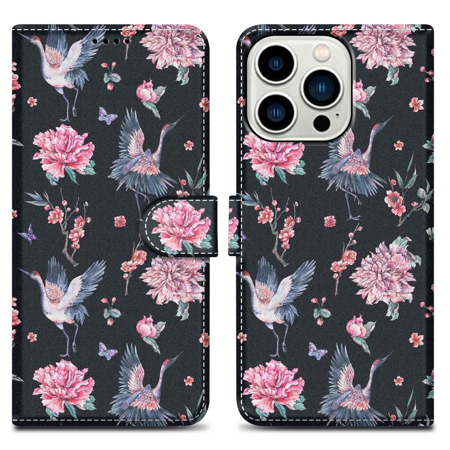 Cadorabo Handyhülle für iPhone 14 PRO Hülle Apple iPhone 14 PRO, Handy Schutzhülle - Hülle, Standfunktion, Kartenfach, Magnetverschluss