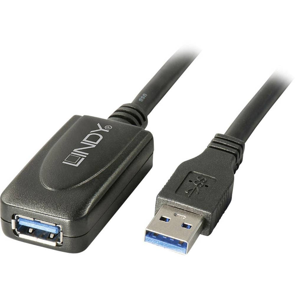 Lindy USB 3 Aktiv-Verlängerung 5m USB-Kabel, (5.00 cm)