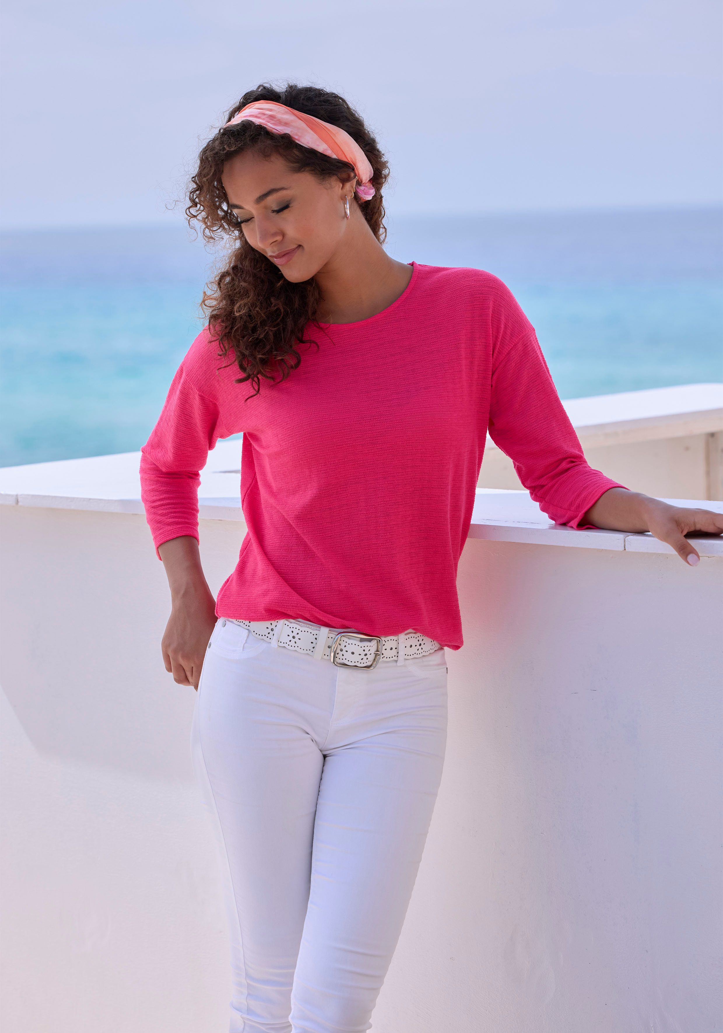 Vivance by Lascana Langarmshirt mit modischer Struktur aus bügelfreier Qualität mit Baumwolle – Bild 5 von 5