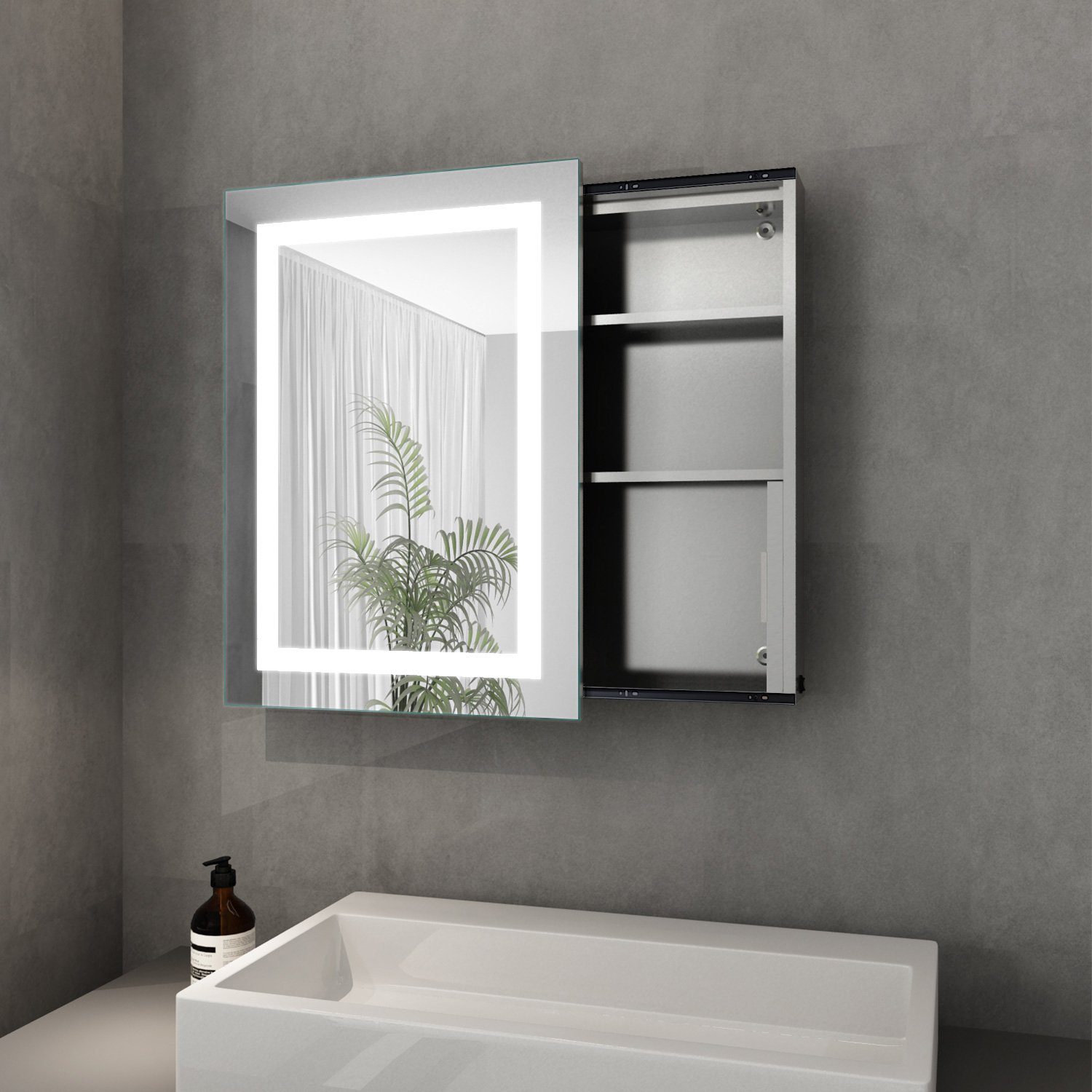 SONNI Spiegelschrank Badezimmerspiegelschrank mit beleuchtung 50 x 70 cm Sc günstig online kaufen