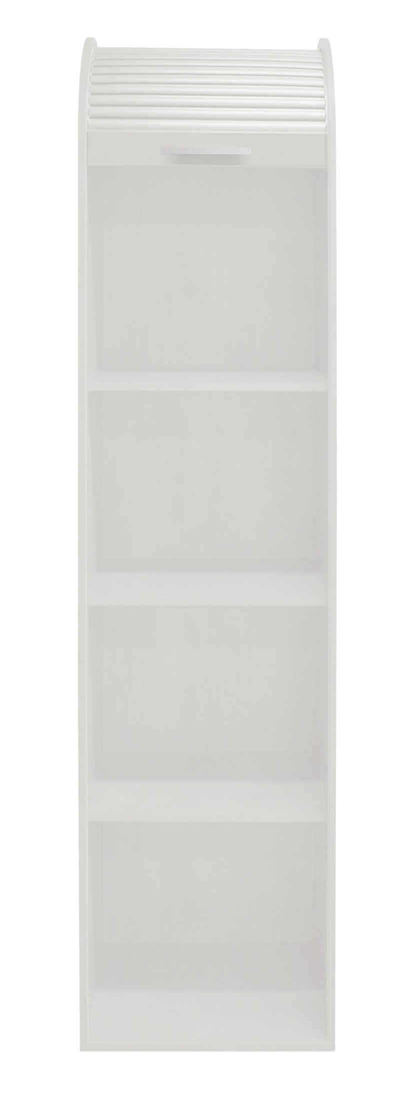 möbelando Jalousieschrank Jalousieschrank (BxHxT: 46x192x44 cm) in weiß matt lack / weiß mit 2 Einlegeböden