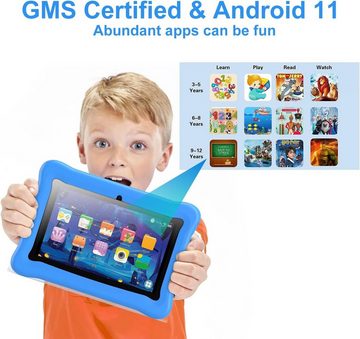 MASKJET Fur Kleinkind Tablet Kinder Erziehen Tablet (7", 16 GB, Android 11, mit WiFi Bluetooth Dual Kamera Kinder Tablet 2GB Kindersicherung)